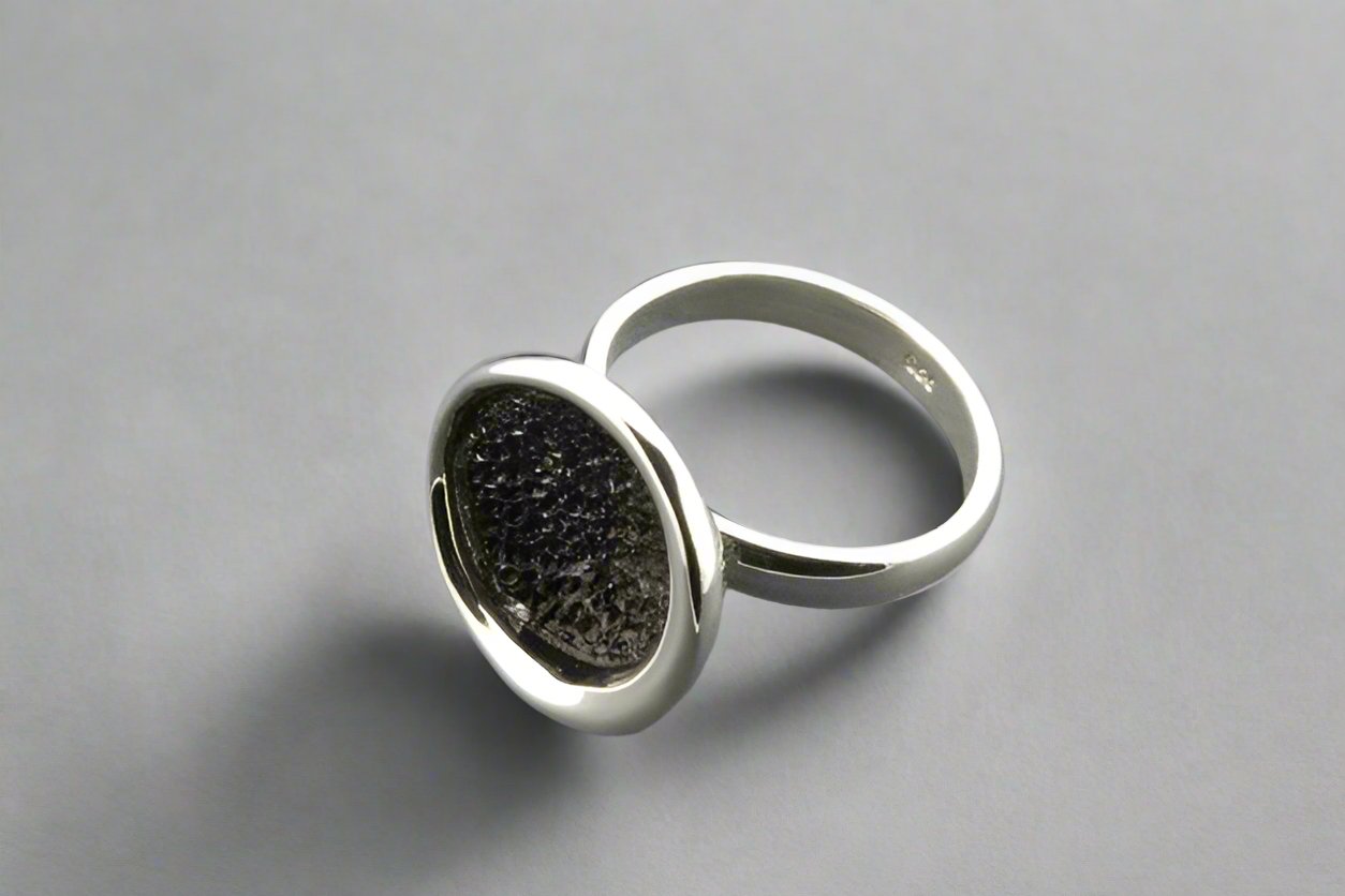 Oxidized Sterling Silver Cup Ring - Vintage Boho Jewelry for Women, Perfect for Stacking & Everyday Wear