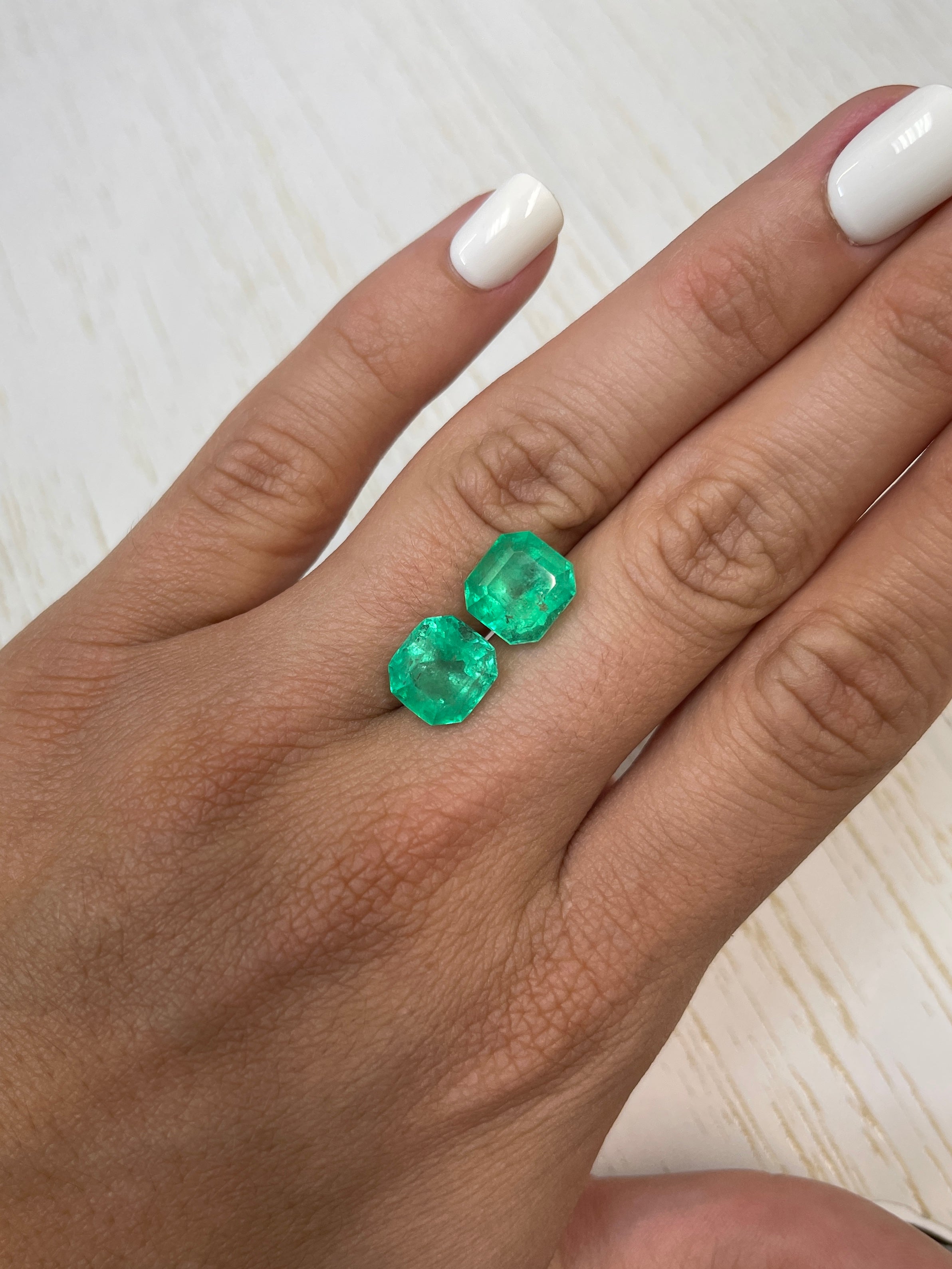 10.02tcw Matching Loose Colombian Emeralds - Asscher Cut 10x10mm Large Natural Gemstones for Jewelry Making, Engagement Rings & Luxury Gifts