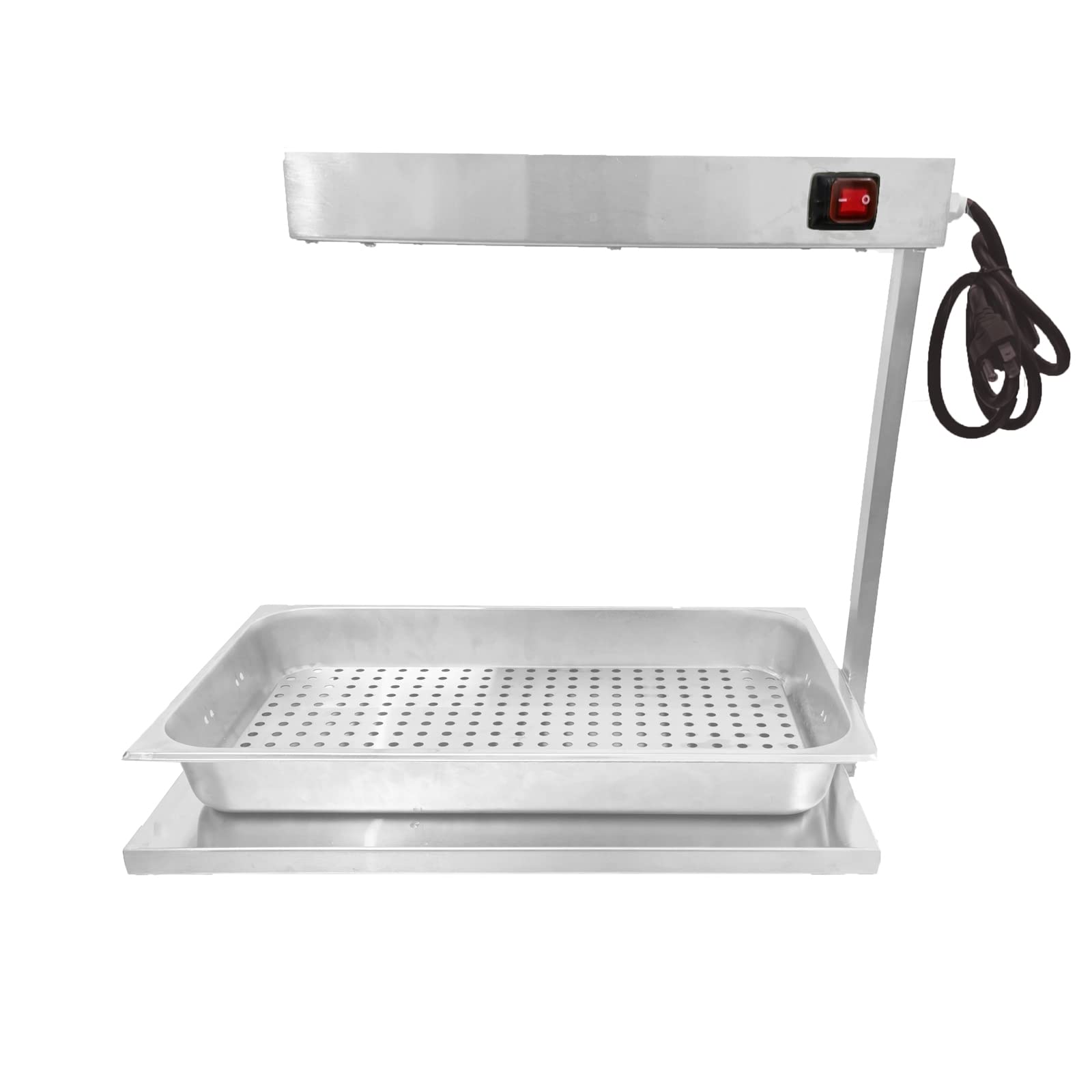 Commercial French Fry Warmer - Infrared Food Warmer with Removable Pan for Fries, Burgers & Snacks - Ideal for Restaurants, Food Trucks & Fast Food Counters