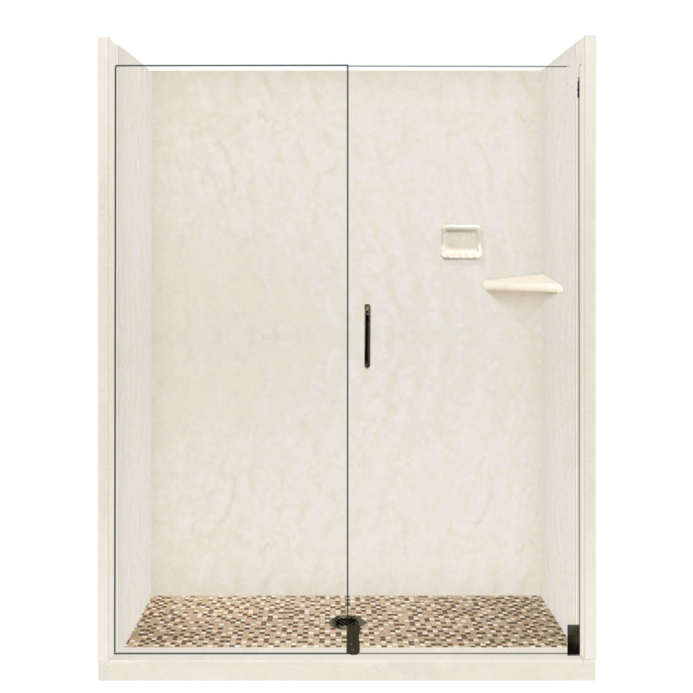 Premium Rafe Marble Alcove Shower Kit with 3 Accent Options (Liner Optional) - Luxury Bathroom Upgrade for Modern Homes & Spa-Like Experience