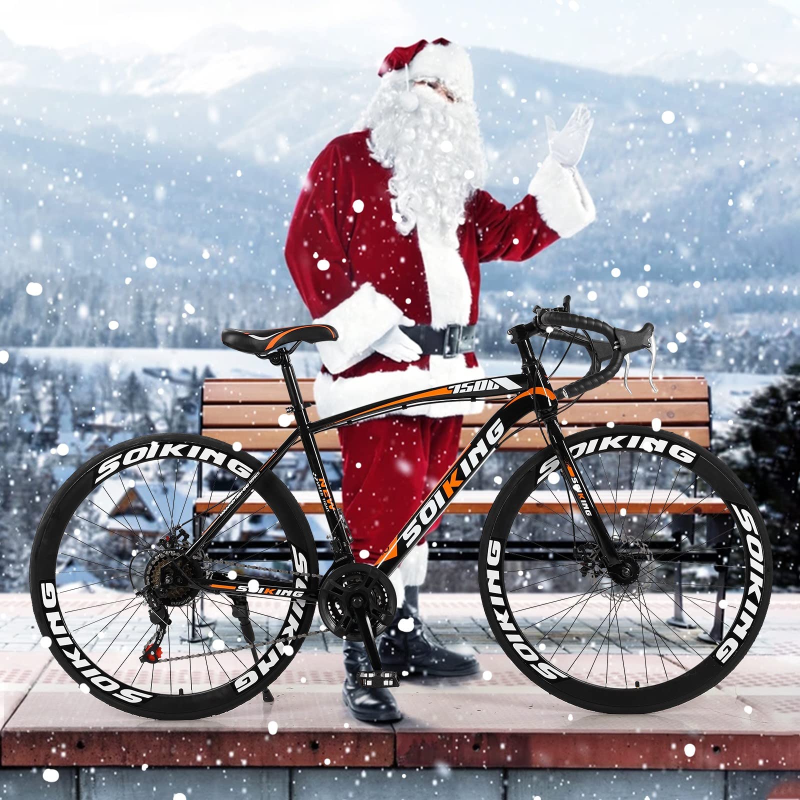 High Carbon Steel Road Bike 700C Wheels - 21 Speed Disc Brake Mountain Bicycle for Men & Women with Comfortable Wide Seat | Perfect for Commuting, Trail Riding & Outdoor Adventures