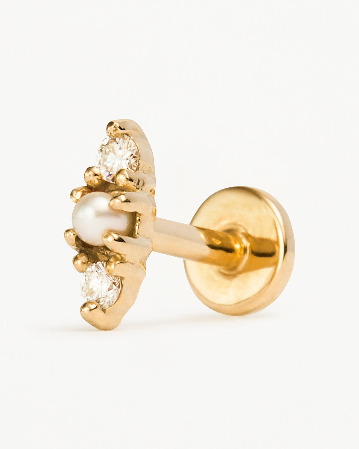 14K Solid Gold Diamond Angelic Cartilage Flatback Earrings - Dainty Cartilage Hoops for Women, Perfect for Everyday Wear & Special Occasions