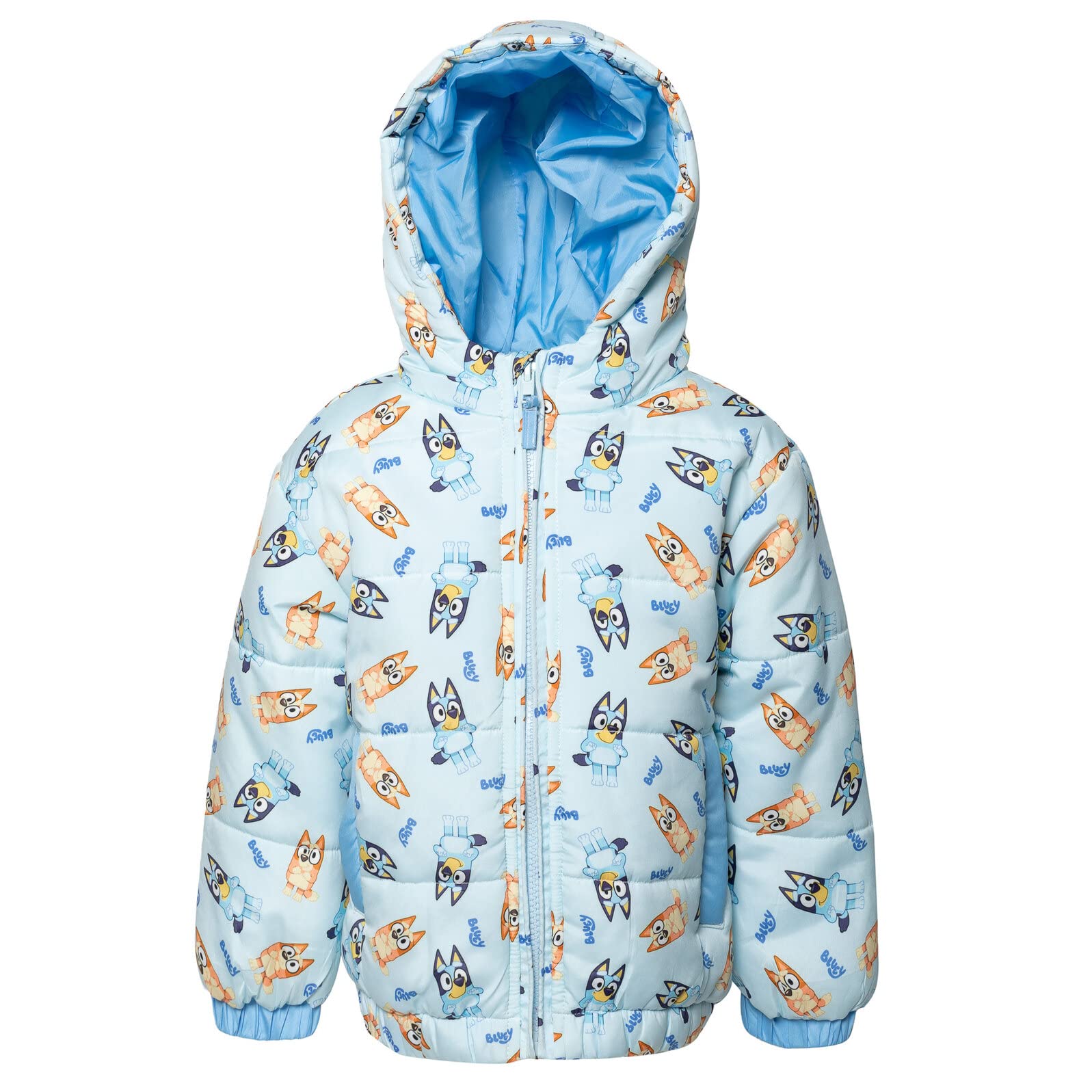 Bluey Bingo Puffer Jacket for Kids - Warm Winter Coat with Zip Up, Cute Cartoon Character Design - Perfect for Snow Play, School, and Outdoor Activities