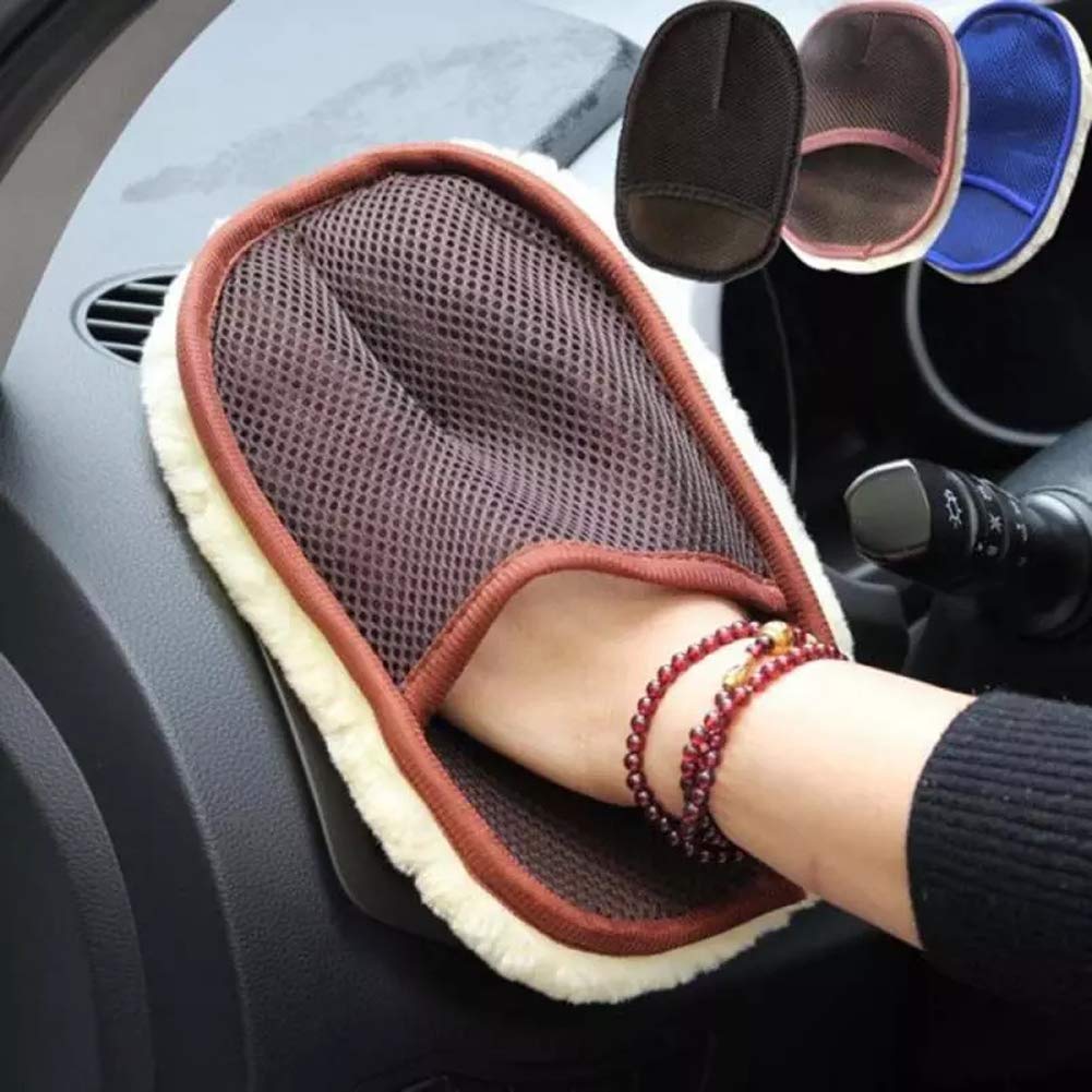 Premium Microfiber Car Wash Mitt - Ultra Soft & Absorbent Cleaning Glove for Car Detailing, Waxing & Polishing - Universal Fit for Windshield, Windows, Home & Kitchen Use - Ideal for Car Enthusiasts & Professional Detailers (Black)