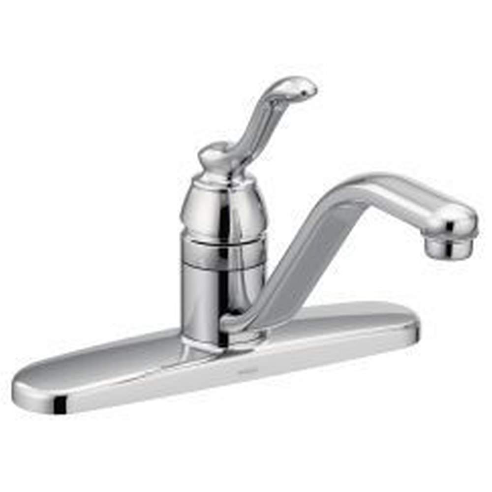 Moen 7050 Chrome Pull-Down Kitchen Faucet with Sprayer - Modern Single Handle Stainless Steel Sink Faucet for Home & Restaurant Use