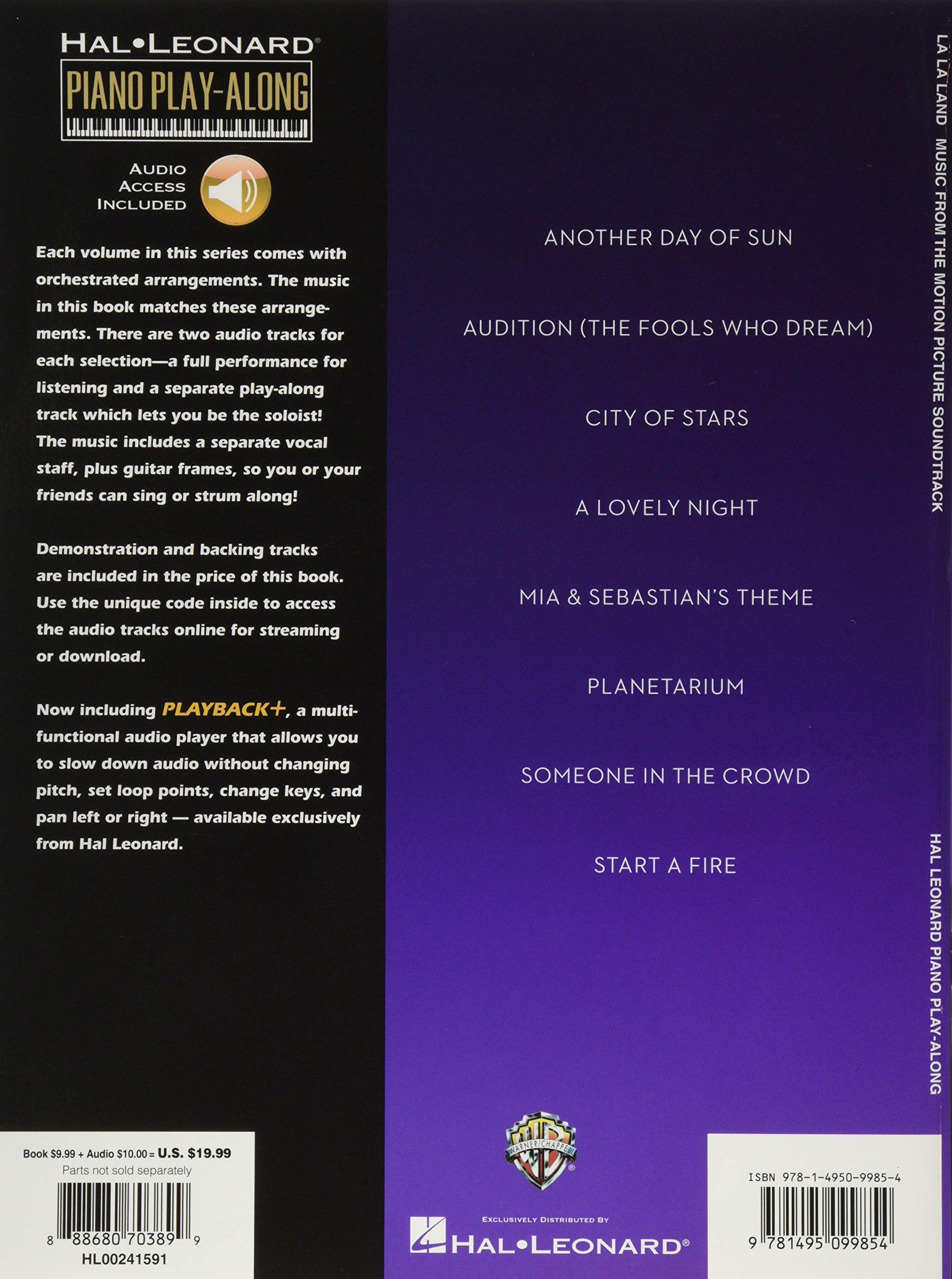 La La Land Piano Play-Along Book with Online Audio - Hal Leonard Piano Play-Along Series Vol.20 | Sheet Music for Piano Practice & Movie Soundtrack Performance