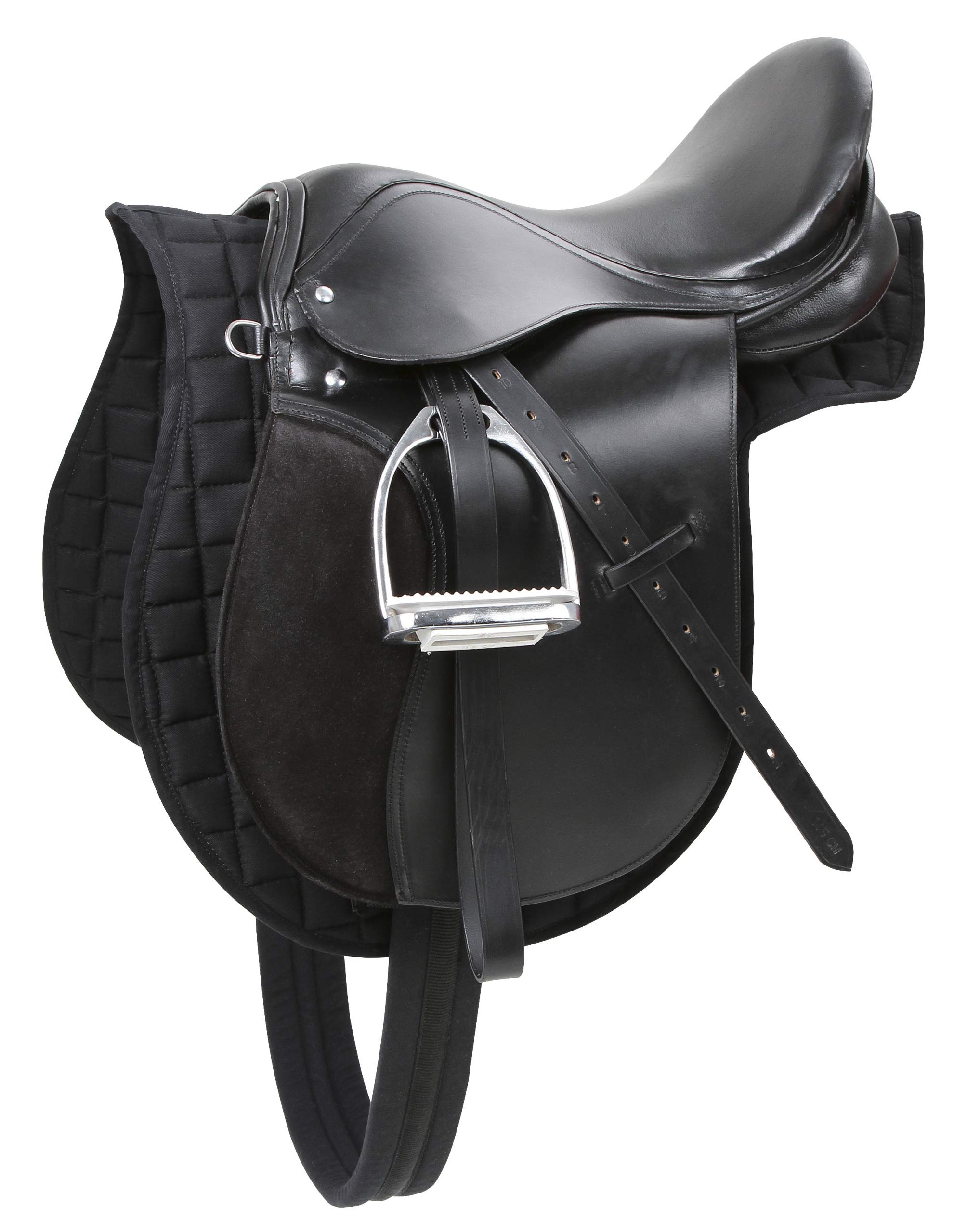 Kerbl 32197 Premium Black Saddle Set for Equestrian Riding - Durable & Comfortable Horse Riding Gear for Trail, Dressage & Training
