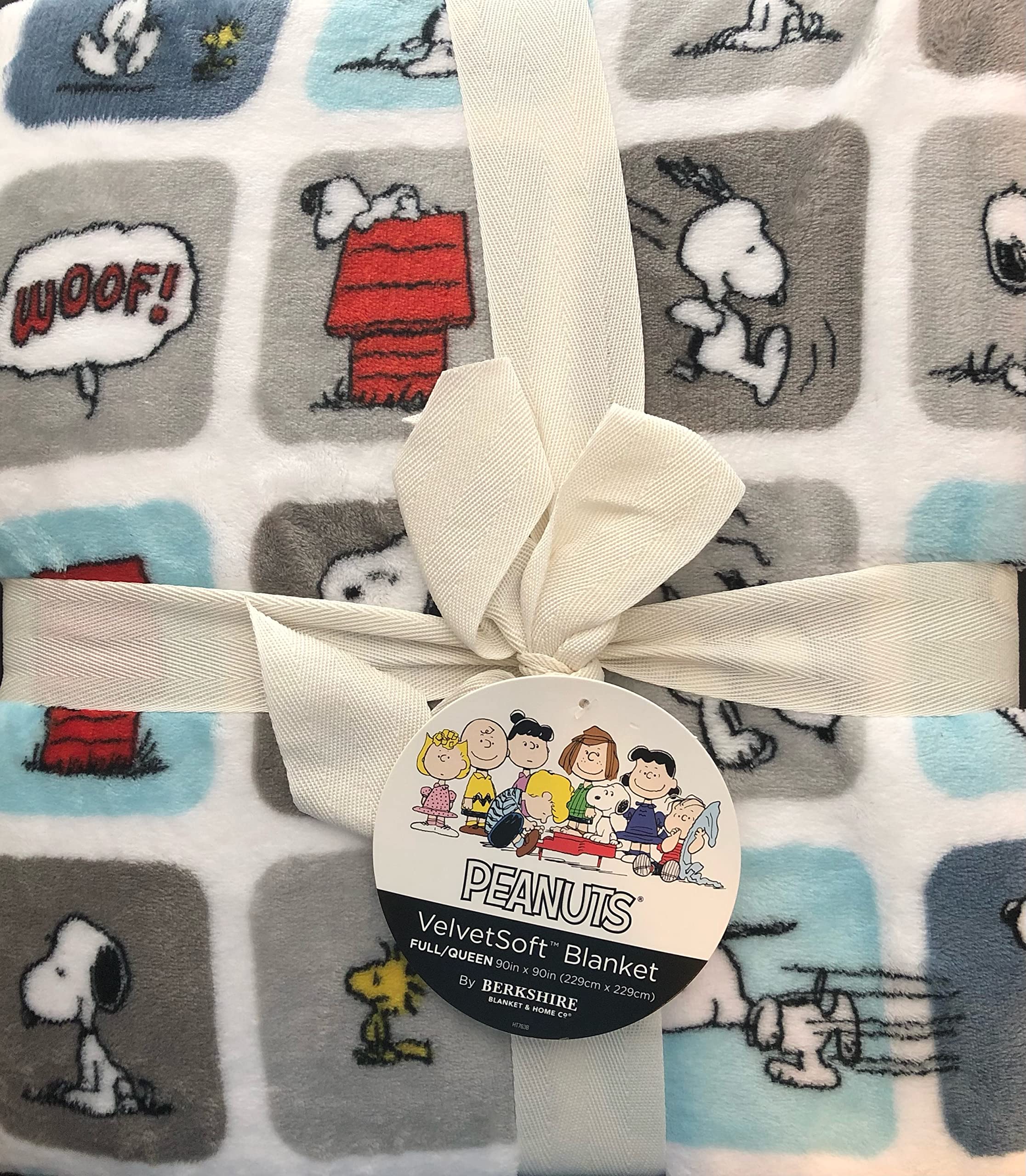 Berkshire Peanuts Snoopy & Woodstock Comic Strip Queen Size Blanket - Soft & Cozy Throw for Bed, Couch, and Home Decor