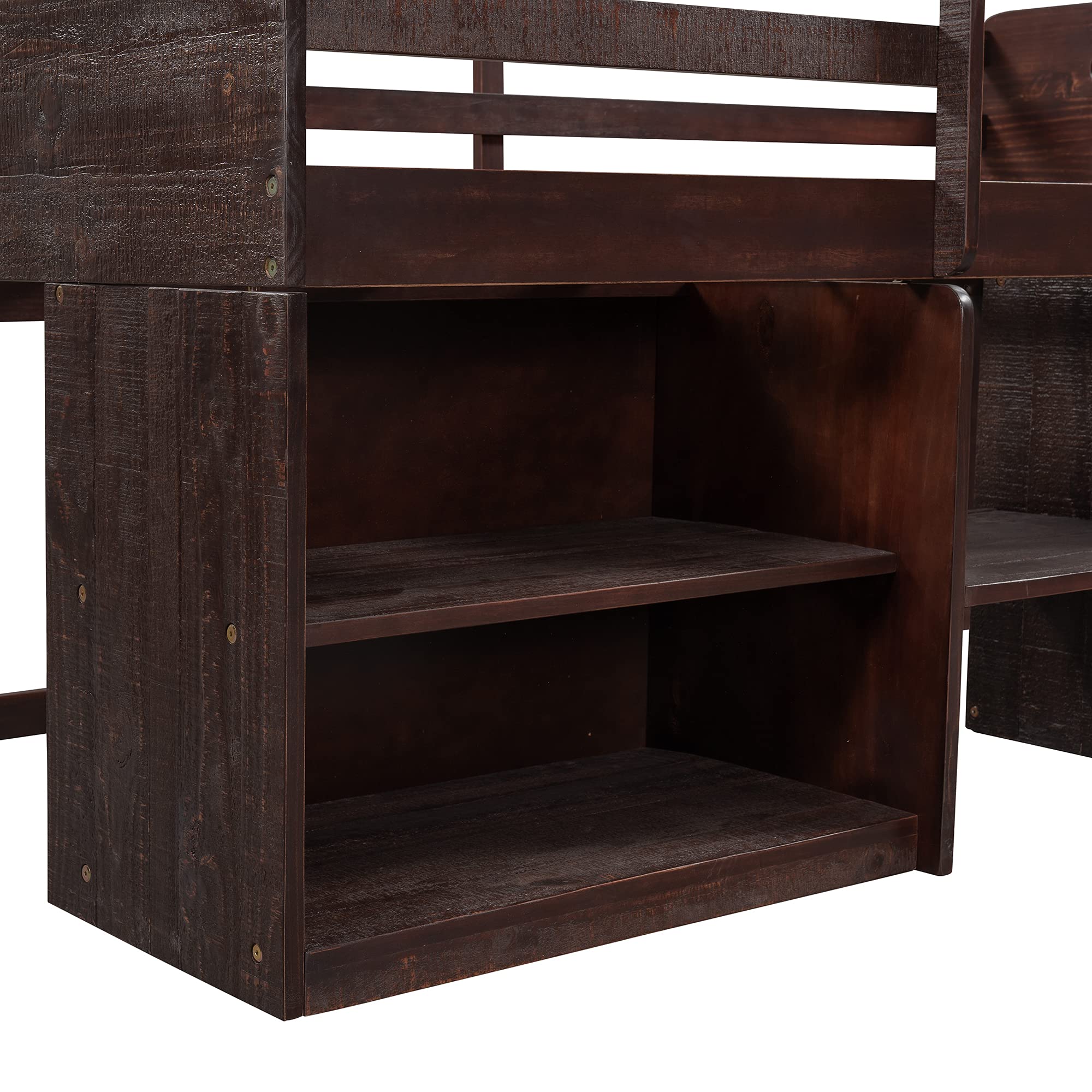 Twin Pine Loft Bed with Storage & Drawers for Kids Teens - Perfect for Bedroom & Dorm