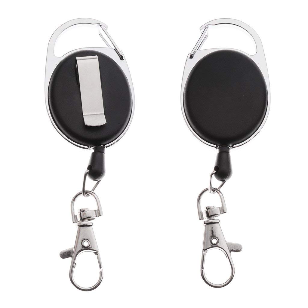 6 Pack Retractable Badge Holder with Spring Hook - ID Card Lanyard, Keychain for Work, School & Events - Durable Reel for Nurses, Teachers & Security Personnel