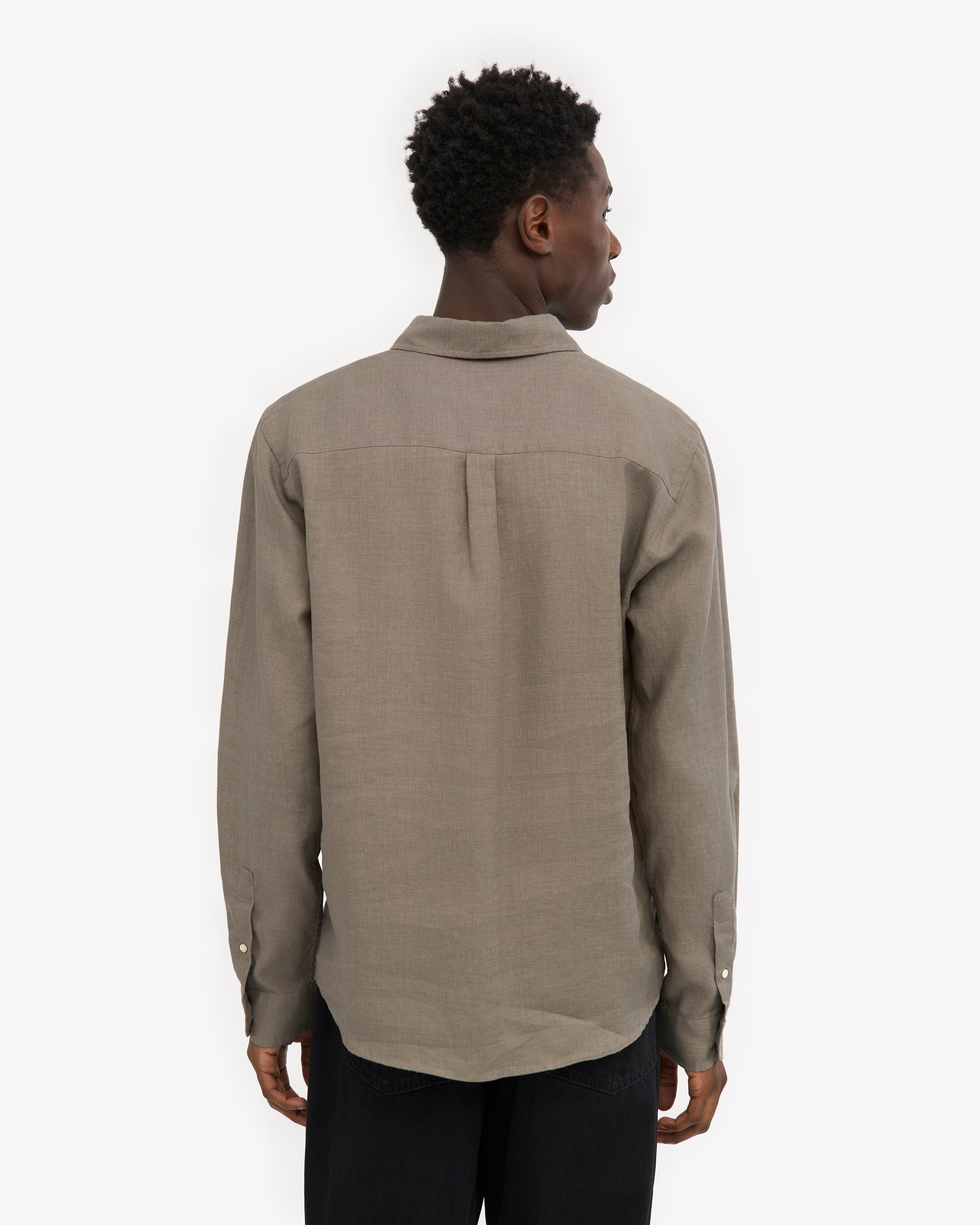 Premium Linen Shirt for Men - Breathable & Comfortable Dusty Olive Casual Button Down Shirt - Perfect for Summer, Beach, Travel & Outdoor Activities