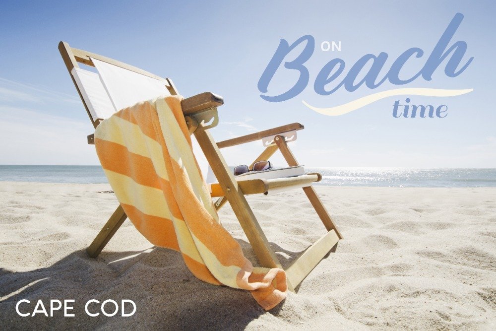 Premium Folding Beach Chair - Cape Cod Massachusetts Metal Art (16x24 Inch Aluminum Wall Decor) | Perfect for Coastal Homes, Beach Houses & Outdoor Living Spaces