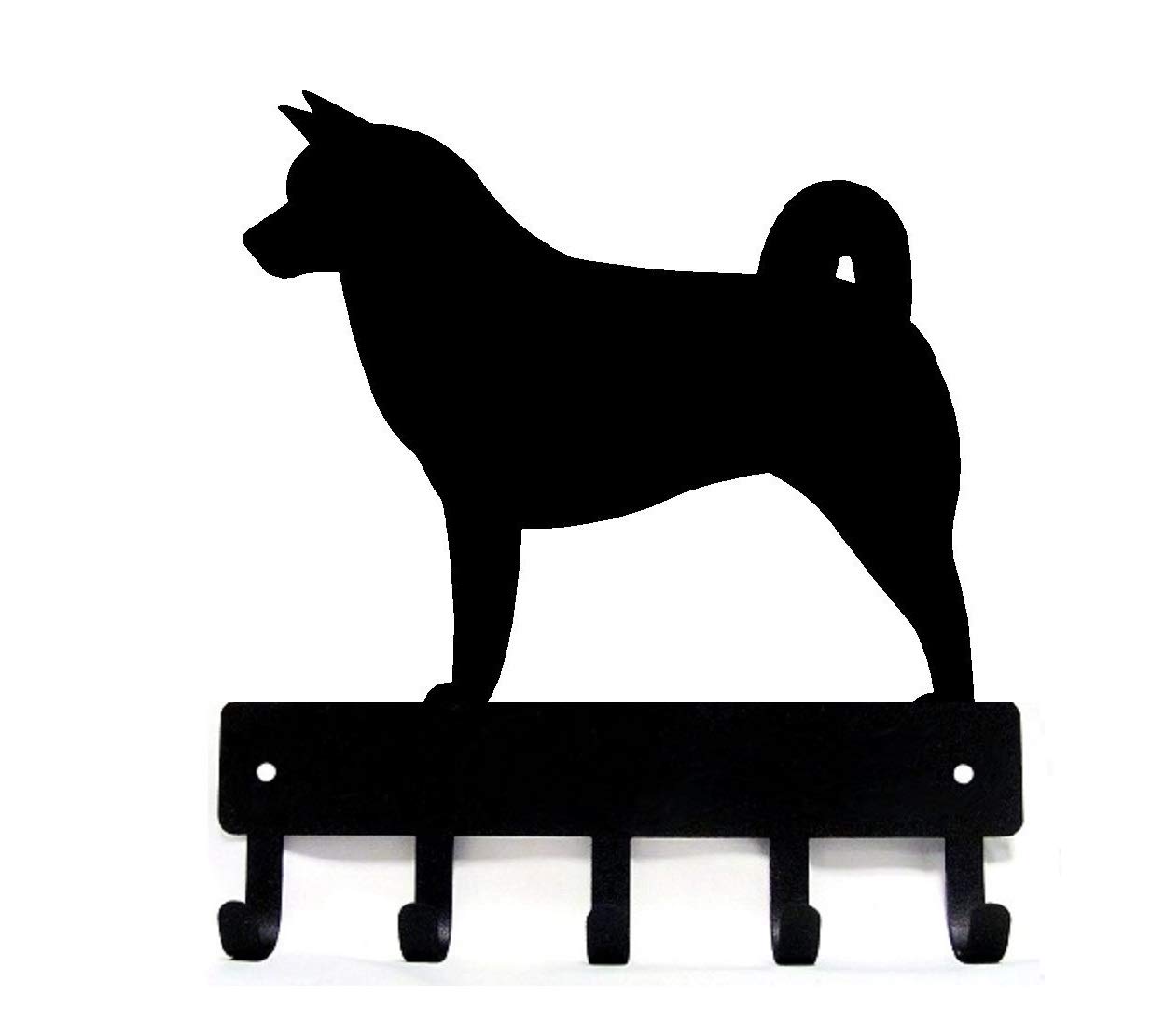 Premium Akita Key Holder & Keychain Hanger - 6 Inch Wall Mount Organizer with 5 Hooks - Made in USA - Perfect for Entryway, Mudroom, Kitchen & Office Organization