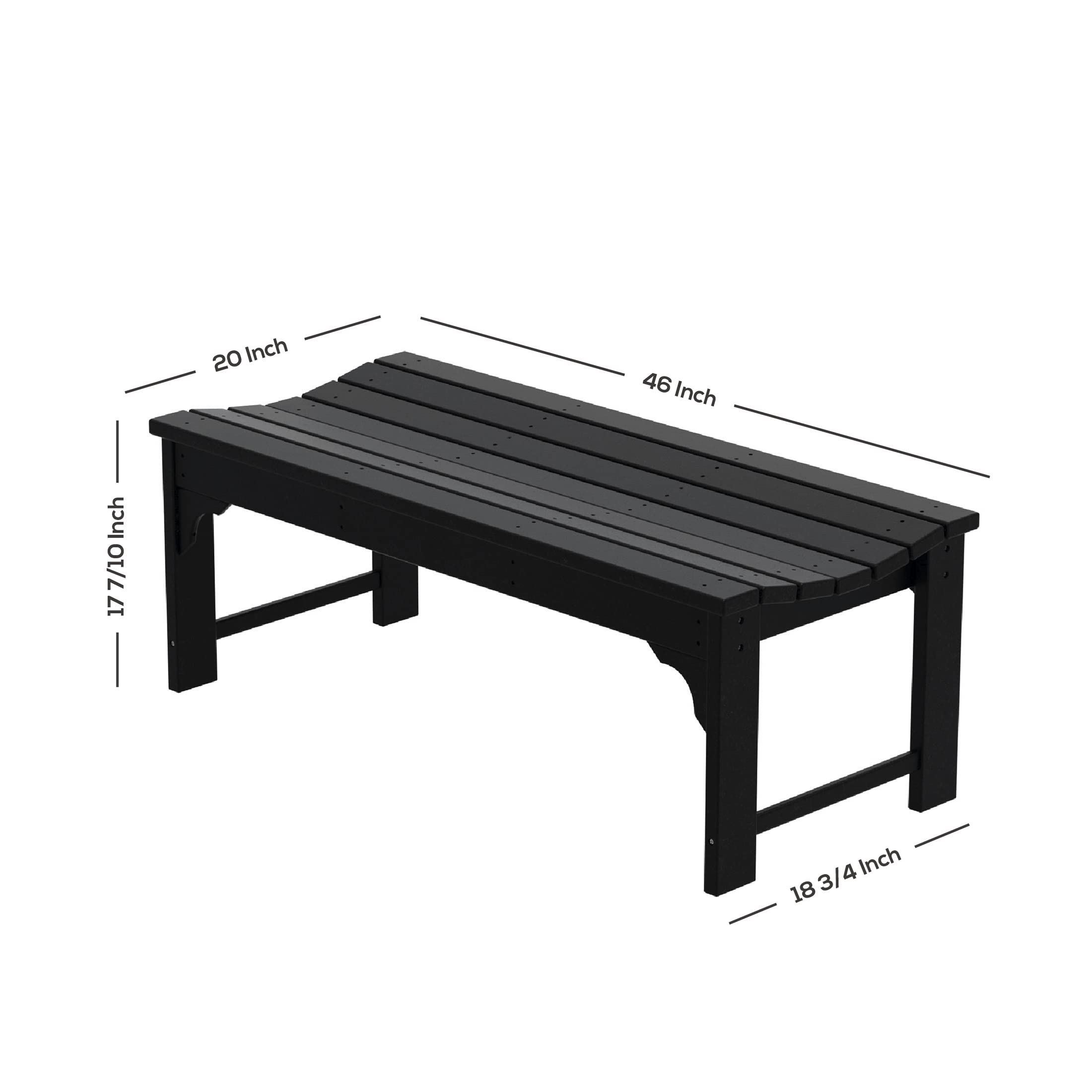 WestinTrends Malibu Outdoor Bench - All Weather Resistant Poly Lumber Backless Patio Garden Bench - Comfortable Adirondack Style Curved Seat - Dark Green - Perfect for Garden, Patio, Poolside & Outdoor Relaxation
