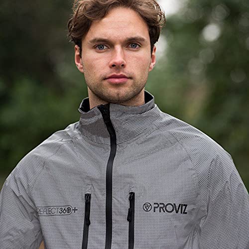 Proviz REFLECT360+ High Visibility Cycling Jacket for Men - Waterproof & Windproof Bike Jacket with 360° Reflective Technology - Perfect for Night Riding, Commuting & Outdoor Sports