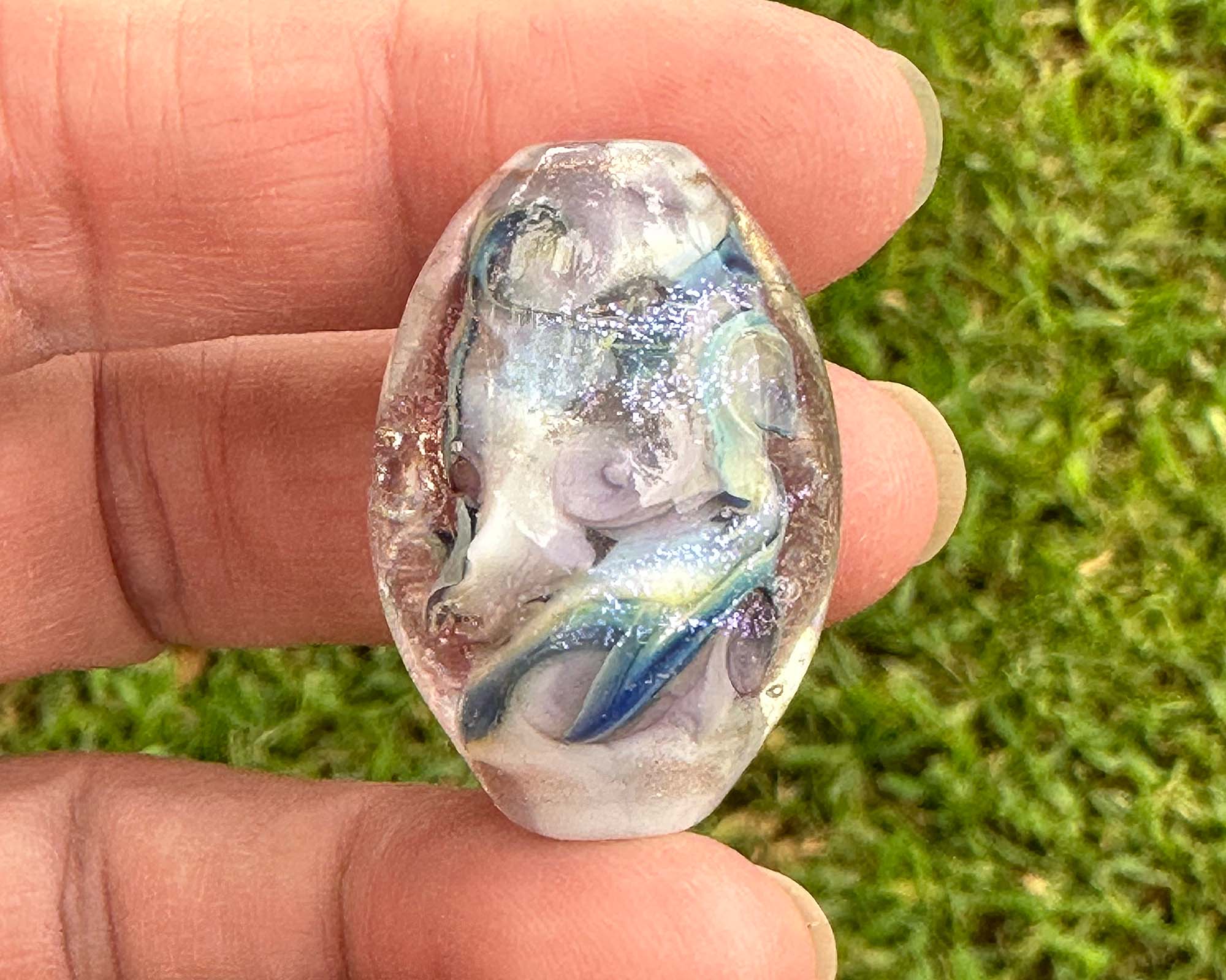 Tidal Mist Dichroic Glass Lampwork Focal Bead - Handmade Artisan Jewelry Bead for Necklace, Bracelet & DIY Craft Projects - Perfect for Beaders & Jewelry Makers