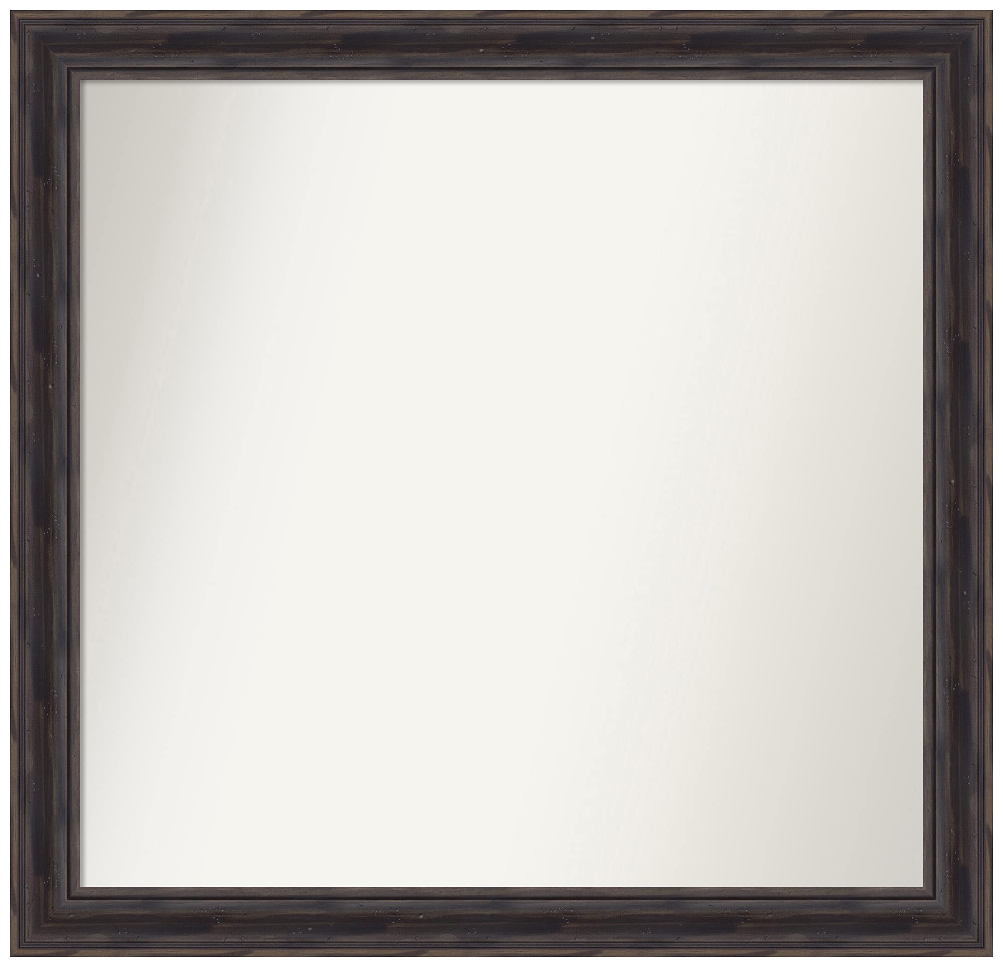 Amanti Art Rustic Pine Non-Beveled Custom Wall Mirror 26.5x27.5 Inch - Handcrafted Brown Bathroom Mirror with Narrow Frame (Multiple Custom Sizes Available) - Perfect for Vanity, Bedroom Decor & Entryway