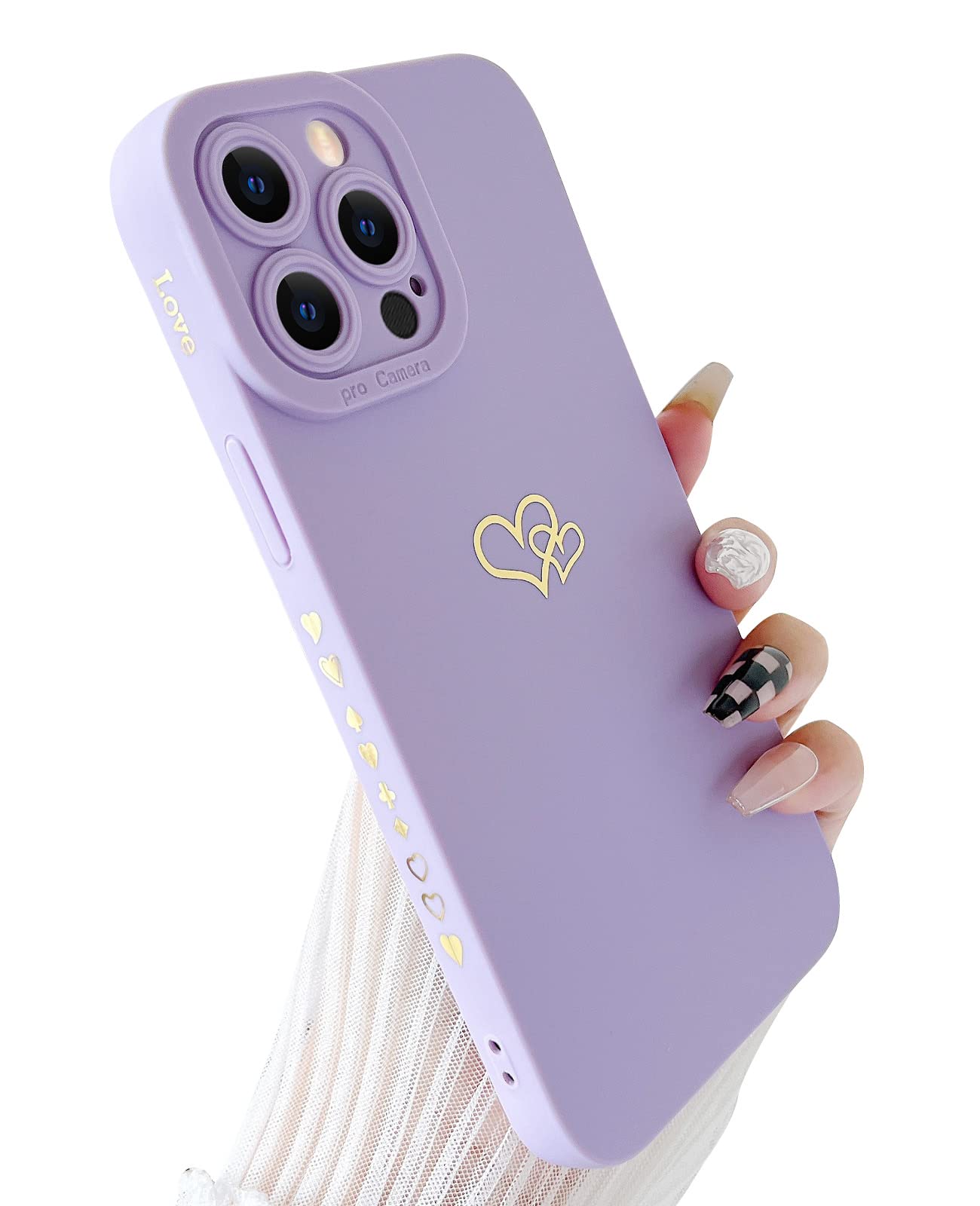 Luxury Heart Plated iPhone 13 Pro Max Case (6.7
