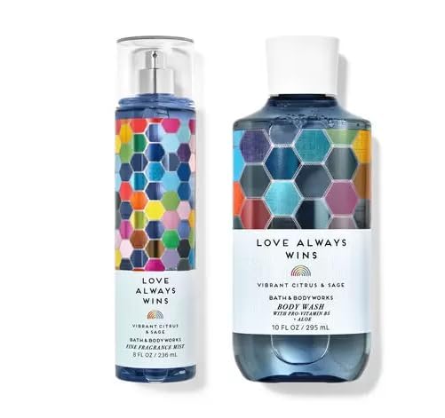 LOVE ALWAYS WINS Fine Fragrance Mist & Body Wash Gift Set (Full Size) by Bath & Body Works - Romantic Date Night & Self-Care Essential