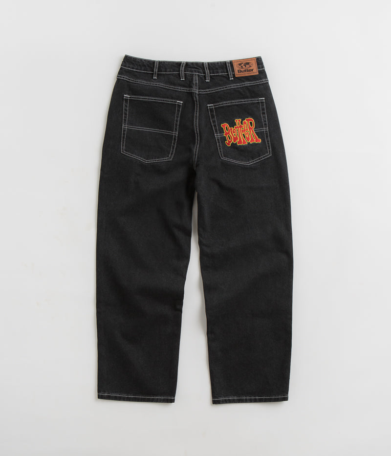 Butter Goods Tour Jeans - Flat Black Denim Pants for Men | Casual Streetwear & Travel Outfits