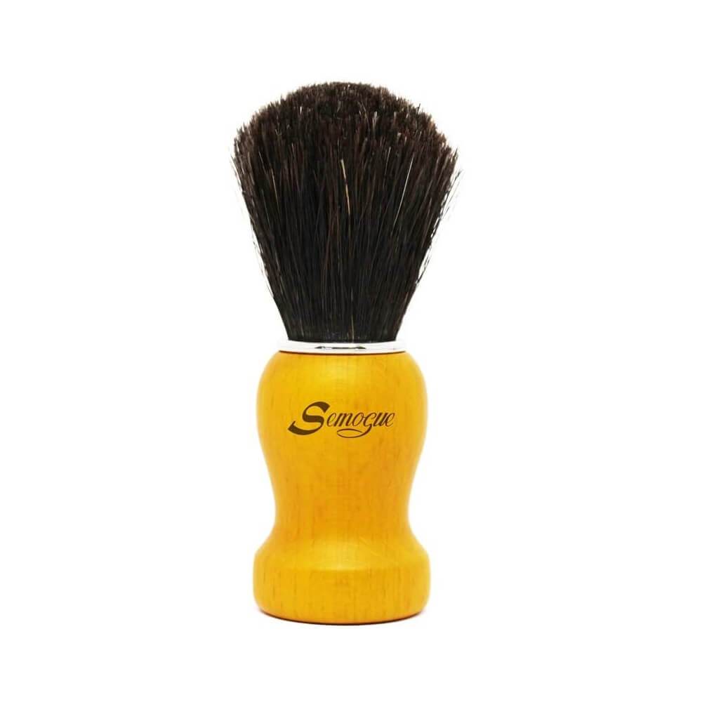 Semogue Pharos C3 Horse Hair Shaving Brush - Premium Yellow Handle for Men's Wet Shaving & Grooming - Perfect for Travel & Home Use