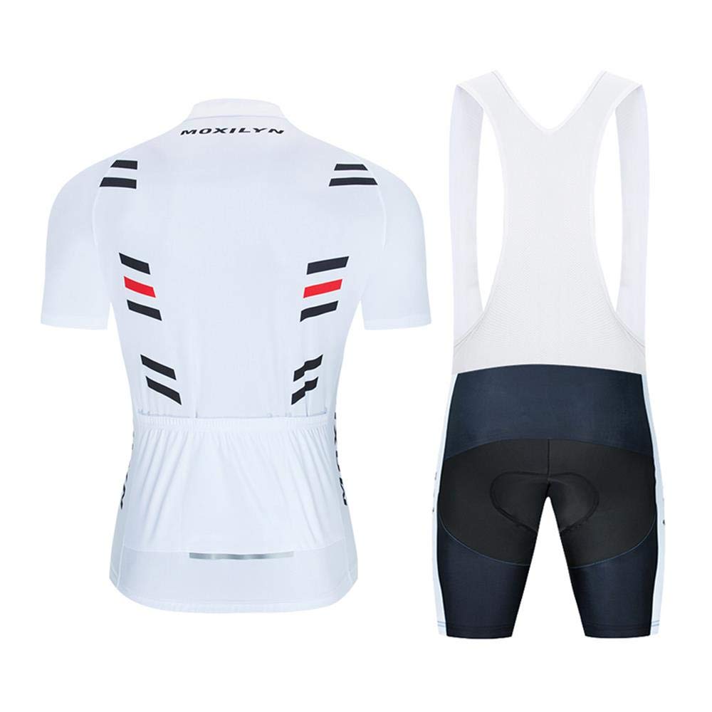 MOXILYN Men's Cycling Jersey & Bib Shorts Set - Breathable Short Sleeve MTB Bike Shirt with 20D Gel Padding for Mountain Biking & Road Cycling | Perfect for Training, Racing & Outdoor Sports