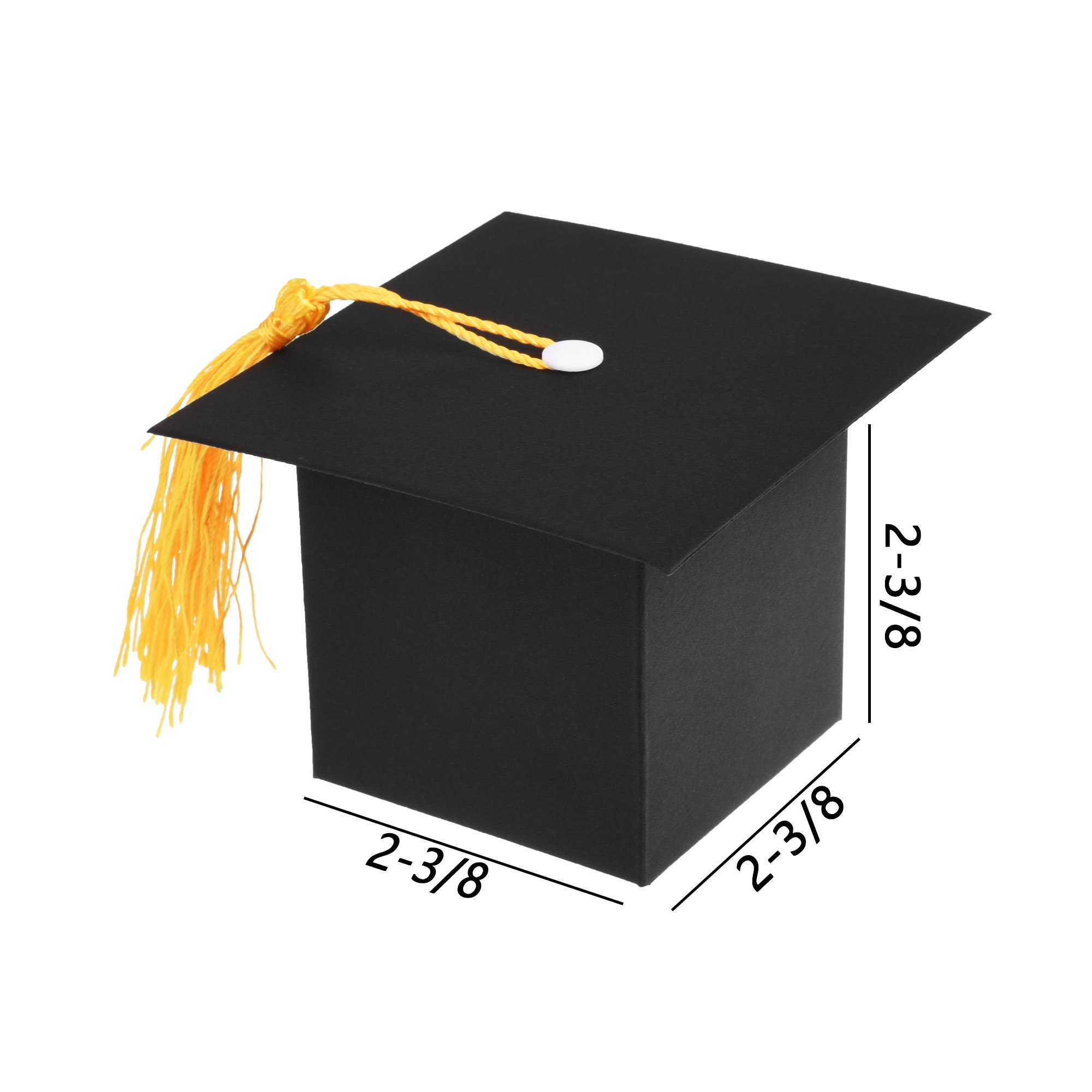 20 Pack Black Graduation Candy Boxes with Tassel - Elegant Graduation Party Favors, Cap-Shaped Gift Boxes for Graduation Ceremony, School Events & Celebration Decorations