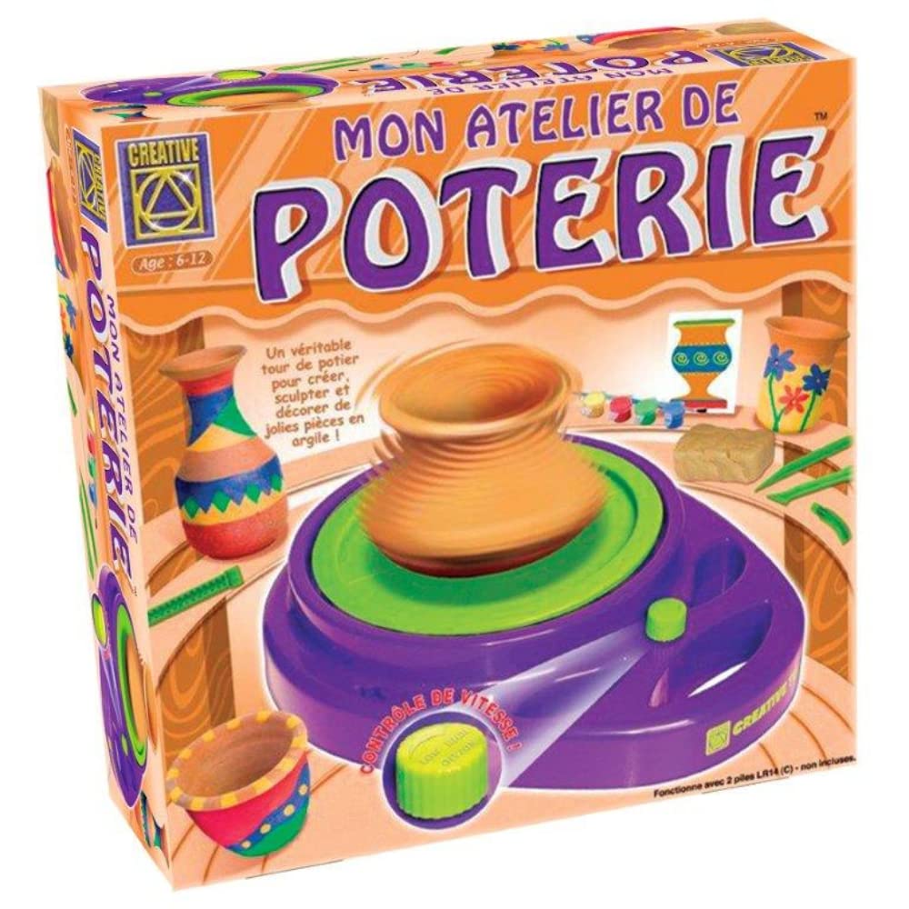 Creative Toys Tip Top Pottery Kit - DIY Pottery Wheel for Kids & Adults - Perfect for Arts & Crafts, Birthday Gifts & Family Bonding Activities