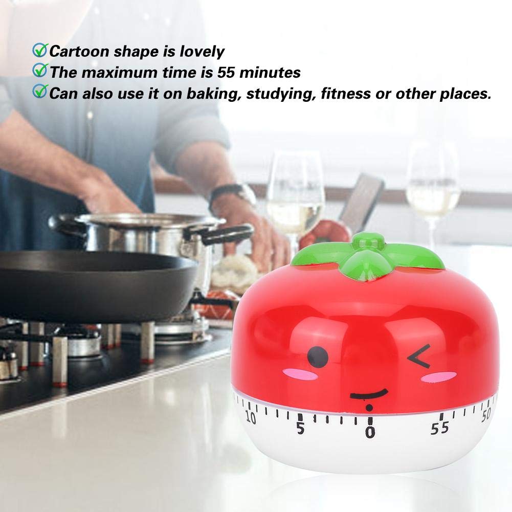 **Fdit Cute Cartoon Mechanical Kitchen Timer - Red Alarm Clock for Cooking, Baking & Study - Perfect for Home, Office & Classroom Use**