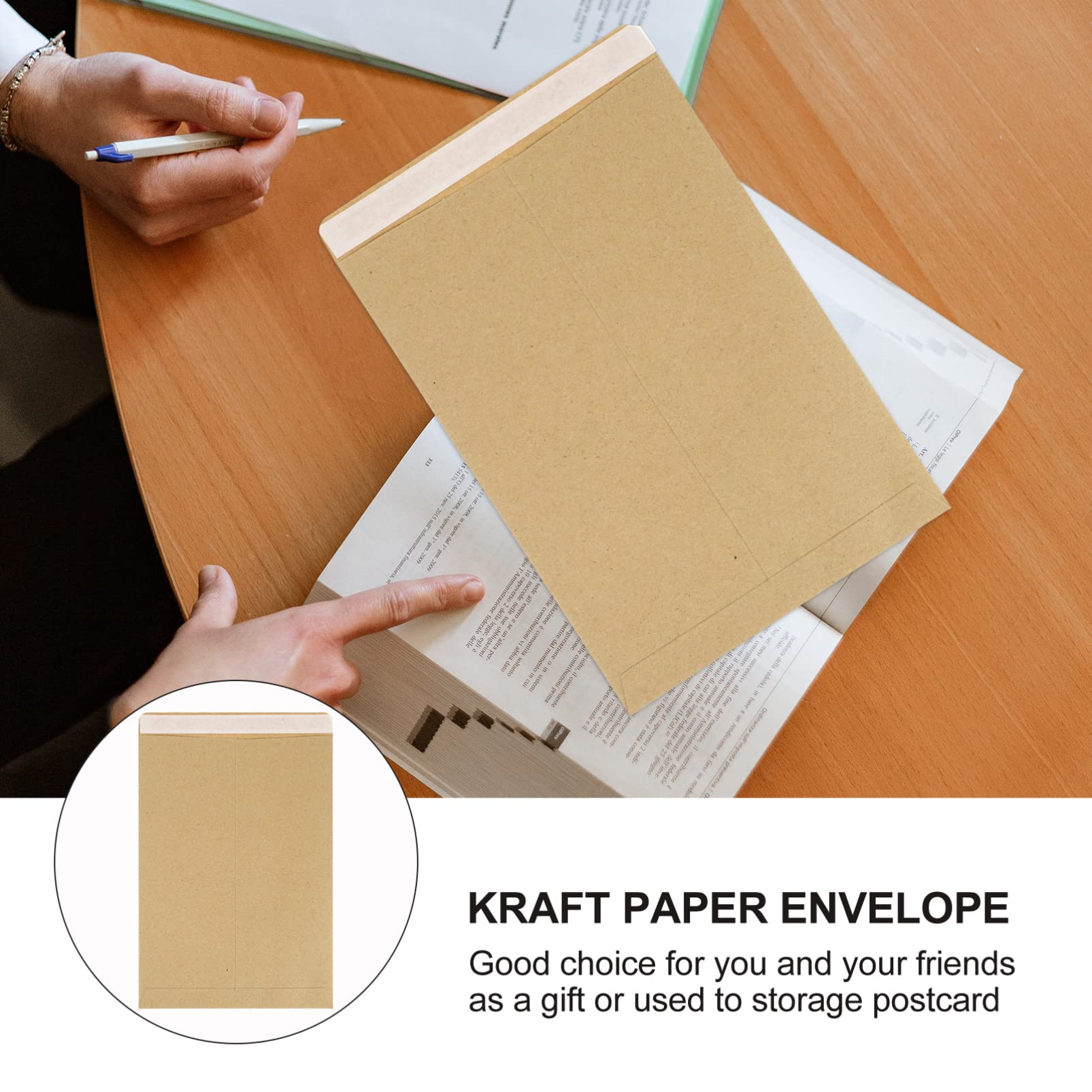 50pcs Kraft Envelopes Self Seal - Eco Friendly Brown Mailing Envelopes for Wedding Invitations, Business Documents, Photos & Office Use - Letter Size (4.5 x 6.5 in) Perfect for Mailing, Invitations & Office Organization