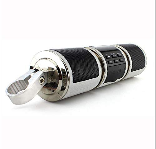 Waterproof Motorcycle Bluetooth Audio System with MP3 Player & FM Radio - Stereo Speakers for Outdoor Riding & Adventure (Silvery)