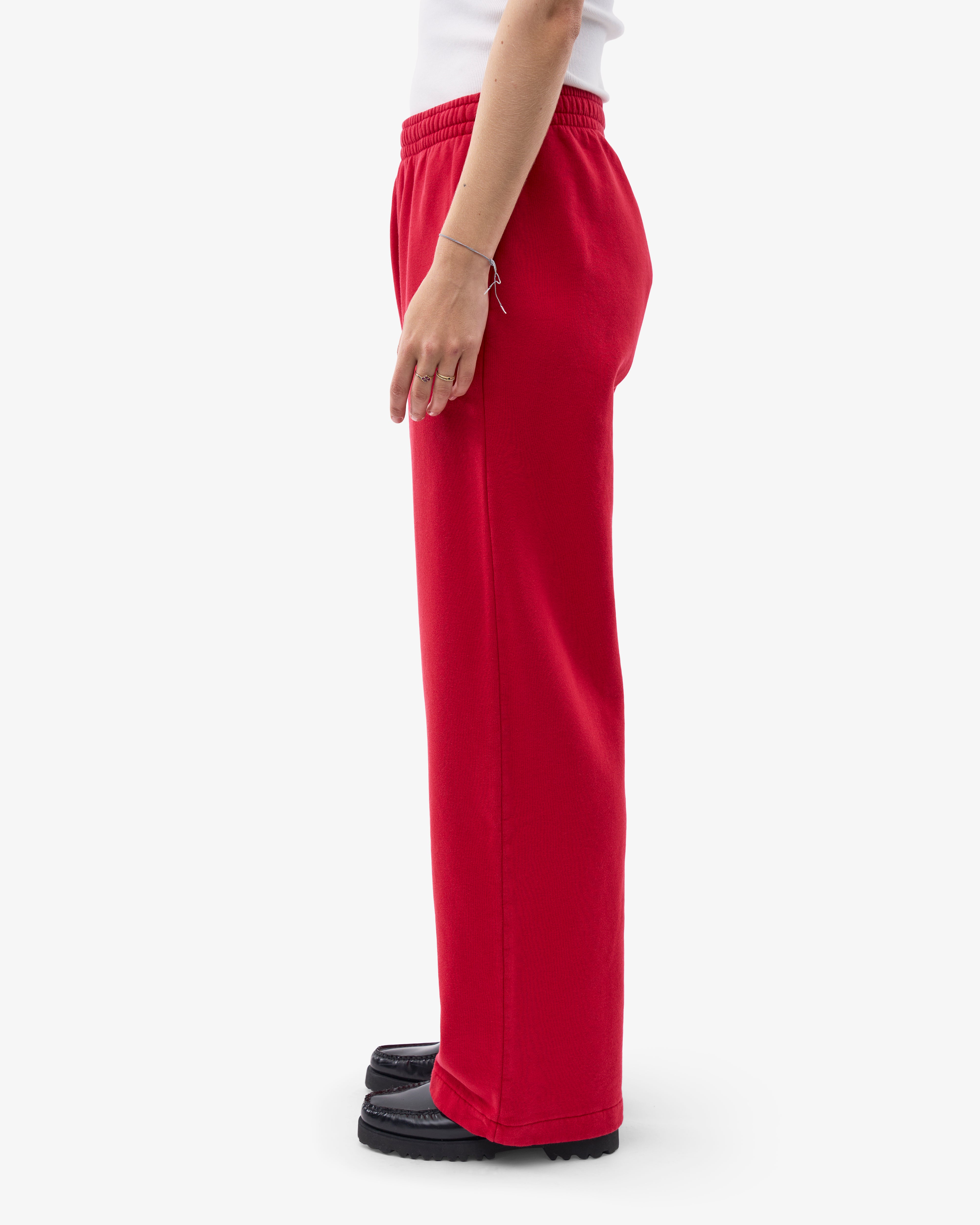 Organic Straight Leg Sweatpants for Women - Soft Cotton Joggers in Scarlet Red | Lounge, Yoga & Casual Wear