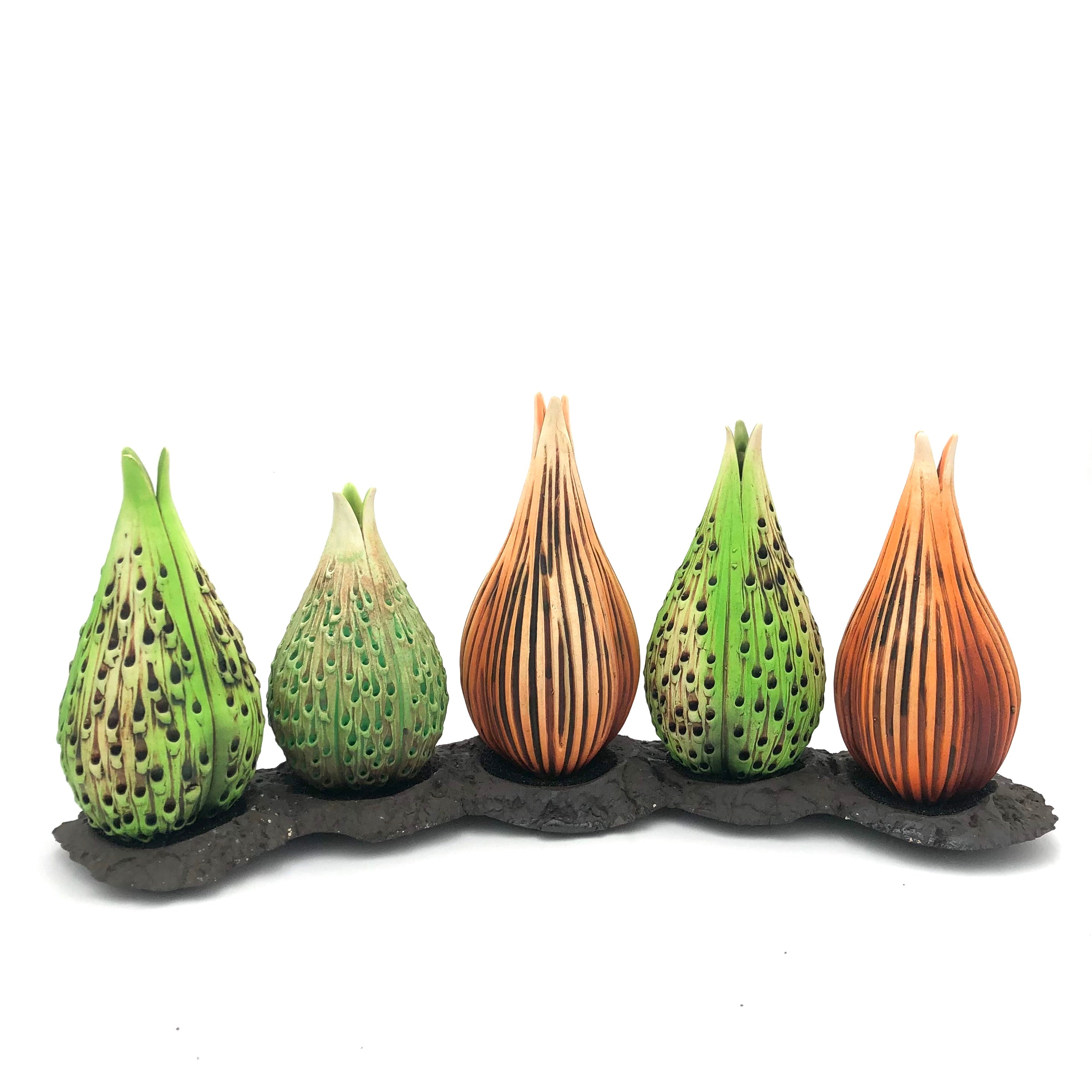 Andy Rogers Ceramics Black Base for 5 Bulb Vases - AR13 | Modern Flower Vase Stand for Home & Office Decor