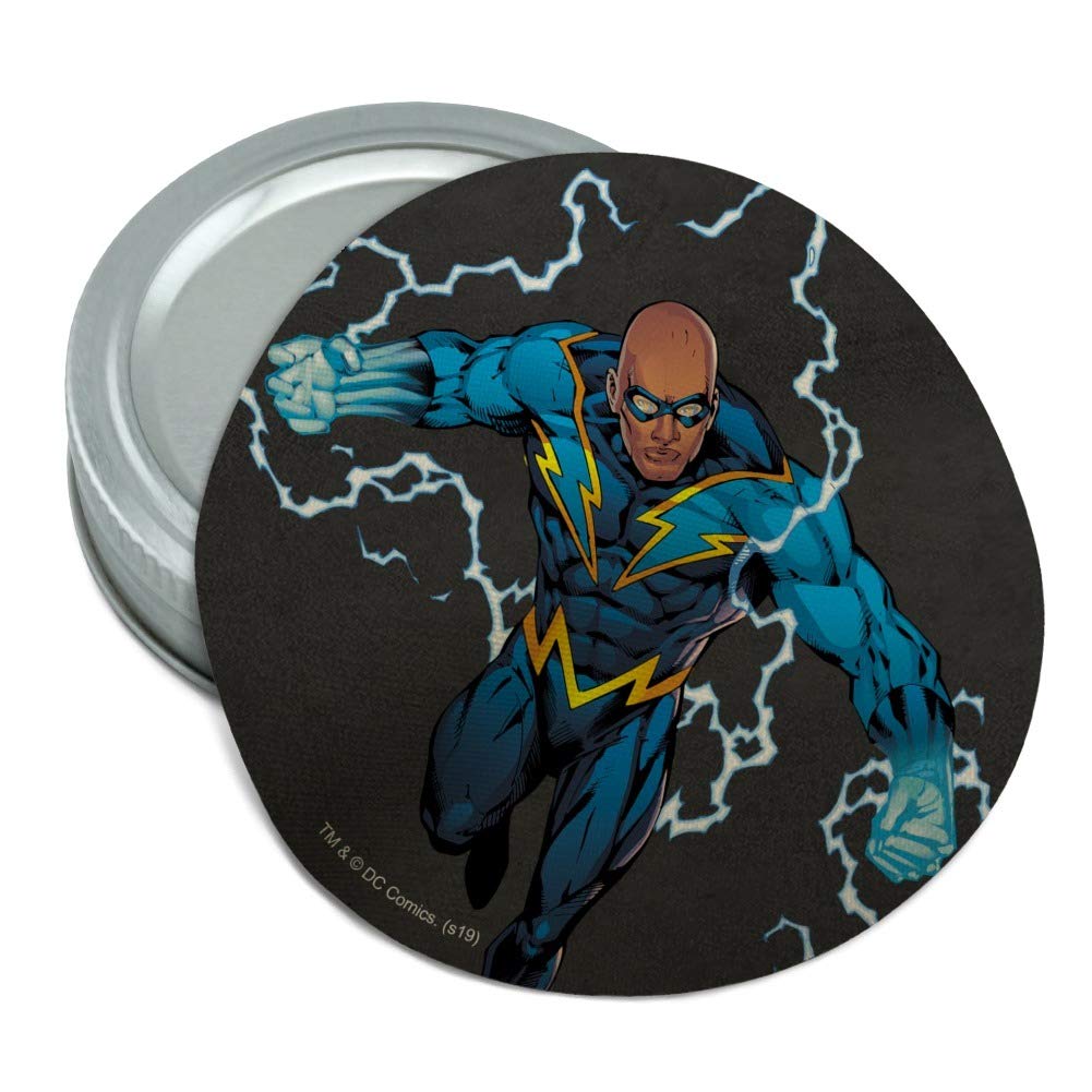 Justice League Black Lightning Character Round Rubber Non-Slip Jar Opener - Easy Grip Kitchen Tool for Tight Lids, Perfect for Home, Camping & Elderly Use