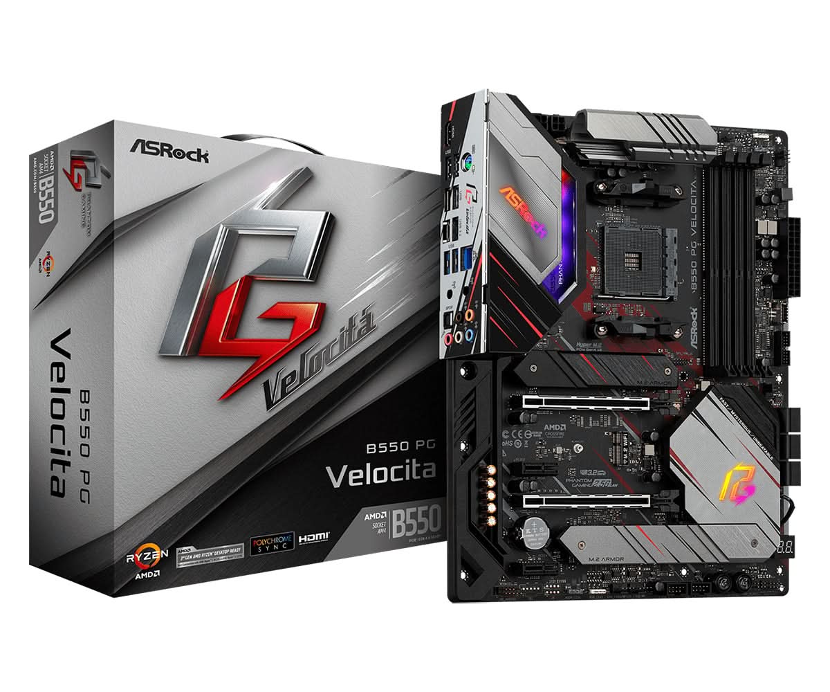 ASRock B550 PG Velocita AMD AM4 ATX Motherboard - High Performance Gaming & Content Creation PC Build for Ryzen Processors