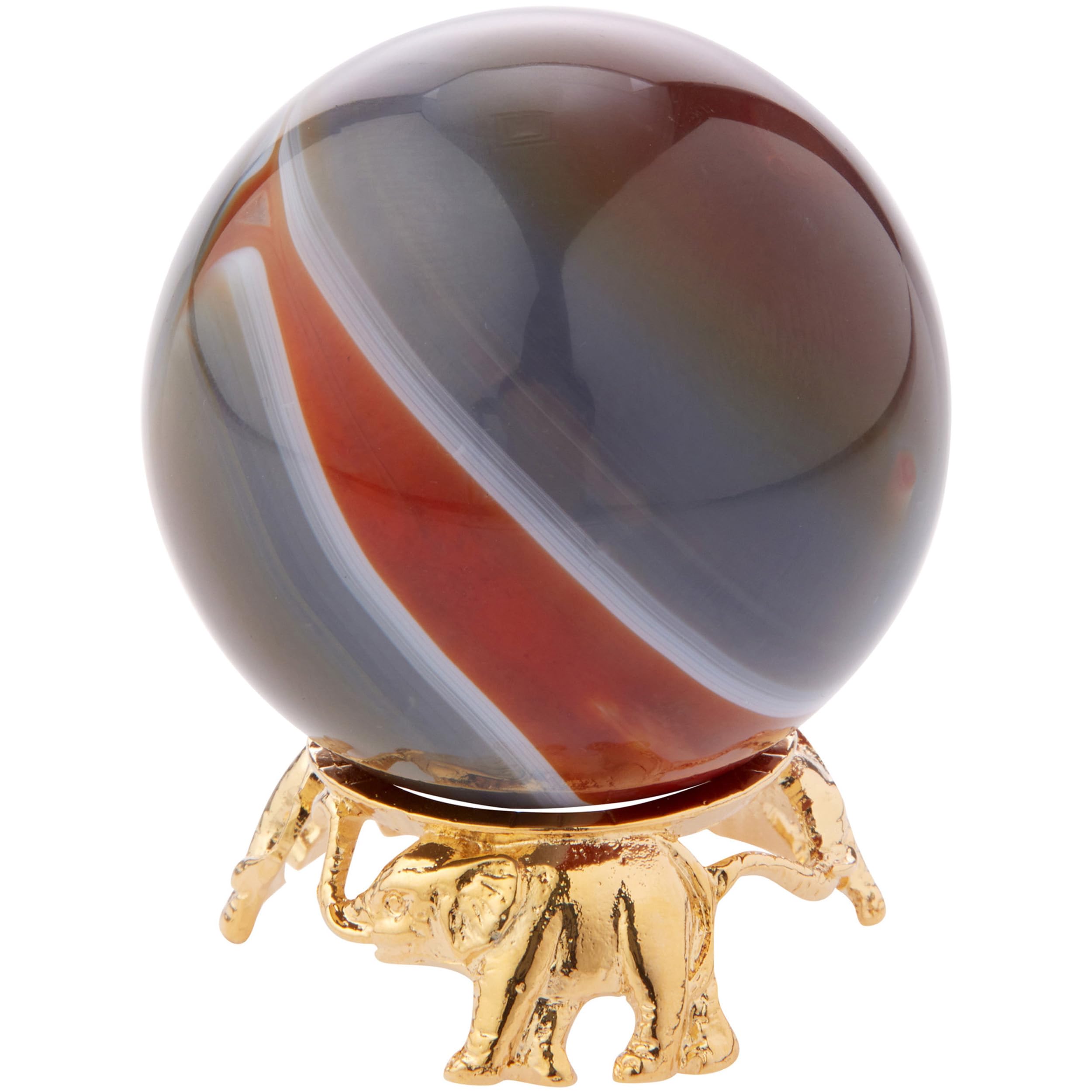 Gold-Toned Elephant Egg Stand Holder - 0.875