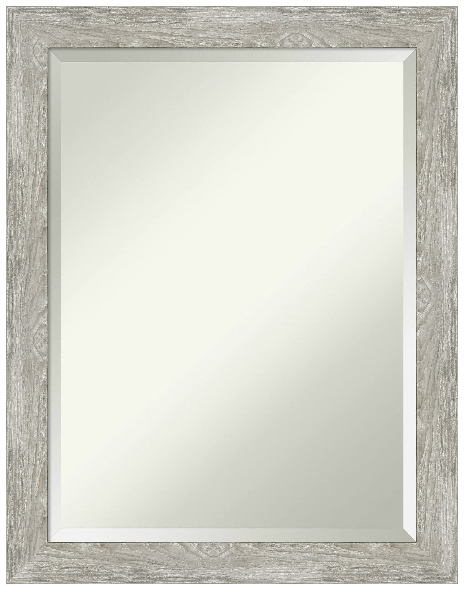 Amanti Art 28x22 Inch Grey Bathroom Mirror with Dove Greywash Finish - Rustic Country Style Narrow Rectangle Vanity Mirror for Over Sink - Horizontal or Vertical Hanging - Beveled Edge Wall Decor for Bathroom, Bedroom, or Entryway
