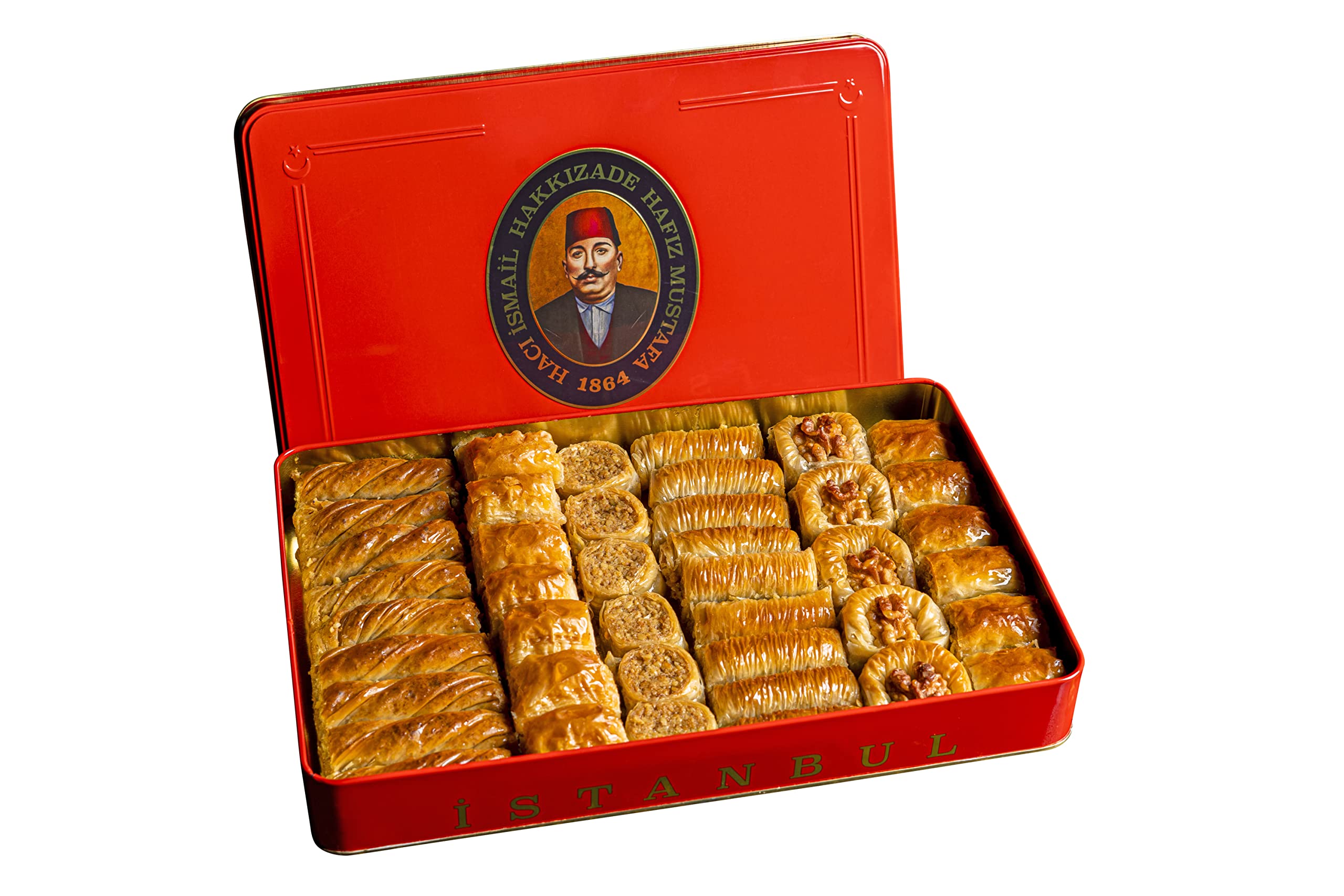 Premium Hafiz Mustafa 1864 Istanbul Baklava Pastry Gift Box - Authentic Turkish Baklava Dessert with Fresh Phyllo Dough, Pistachios, Hazelnuts & Walnuts - Perfect for Birthday, Christmas Gifts, Parties & Tea Time Treats