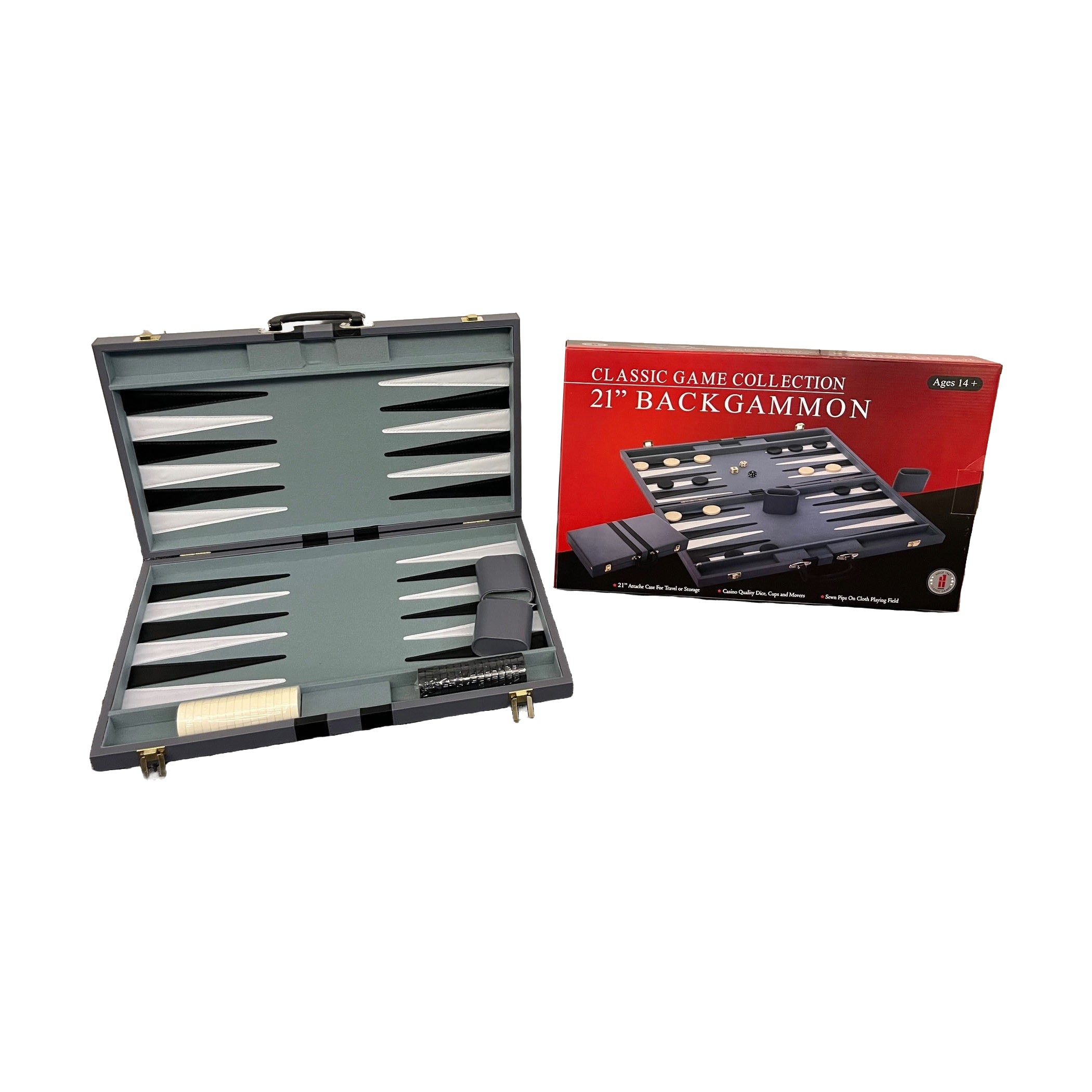 Premium 21-Piece Luxury Backgammon Set - Classic Wooden Board Game with Storage Case | Perfect for Family Game Nights, Travel & Home Decor