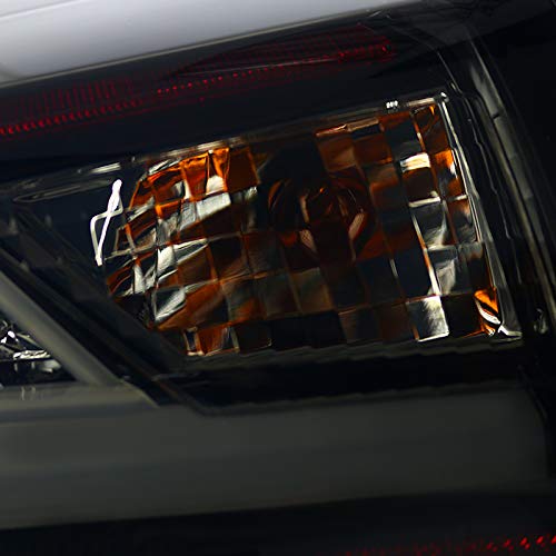 Spec-D Tuning Glossy Black Smoke LED Tail Lights for 2003-2007 Cadillac CTS - Left & Right Pair Assembly - Enhanced Night Visibility & Style Upgrade for Your Car