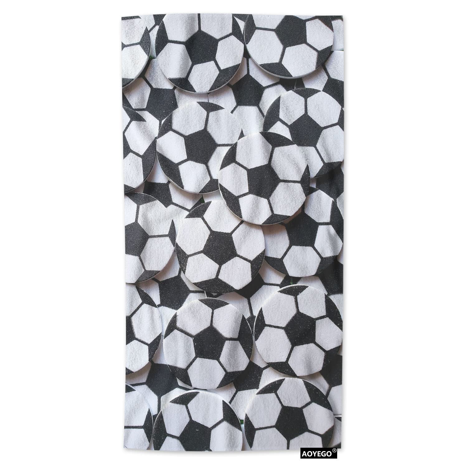 **AOYEGO Soccer Ball Pattern Hand Towel Set - 15x30 Inch Black & White Football Mosaic Cotton Face & Bath Towels for Kitchen, Bathroom, Gym - Perfect for Men, Women, Kids, Sports Fans & Home Decor**