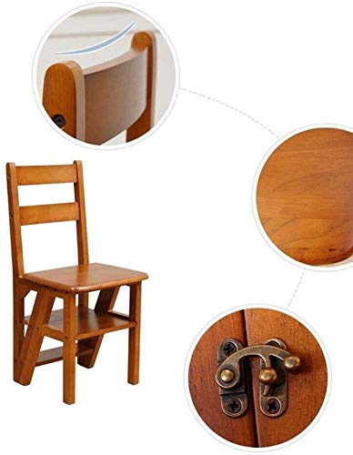 Wooden Folding Step Stool for Home - Multi-Functional Climbing Stool with Non-Slip Steps, Space-Saving Ladder Stool for Kitchen, Bathroom & Kids' Room - Perfect as Step Stool for Reaching High Shelves or Toddler Learning Tower