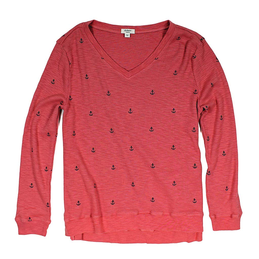 True Grit Anchor Waffle Long Sleeve Top for Women - Soft Thermal Shirt, Vintage Nautical Style, Fall Winter Layering Essential - Perfect for Casual Outfits, Workwear & Outdoor Activities