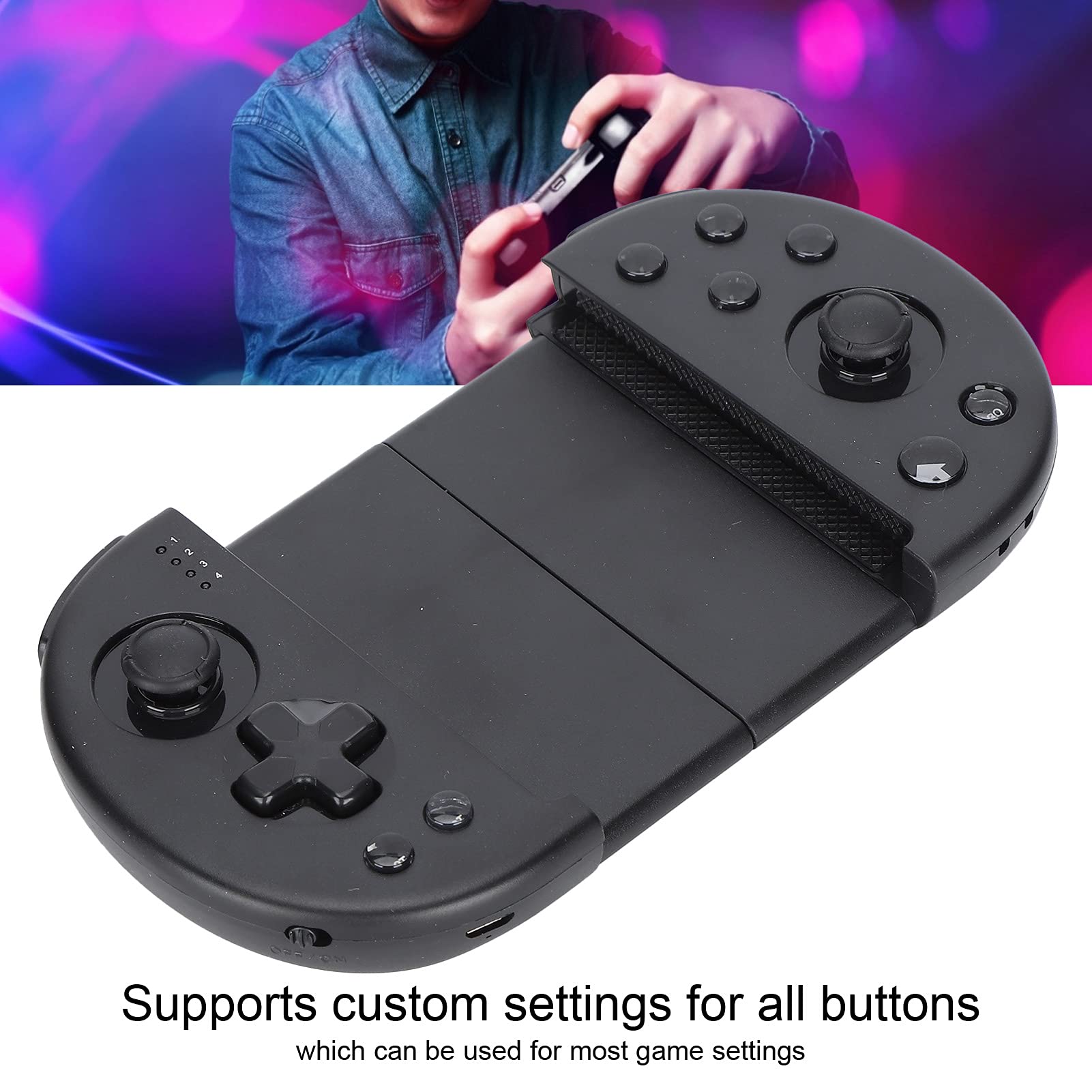 Wireless Bluetooth 4.0 Mobile Game Controller - Stretchable Phone Gamepad Grip for iOS & Android | Perfect for Fortnite, PUBG Mobile & eSports Gaming