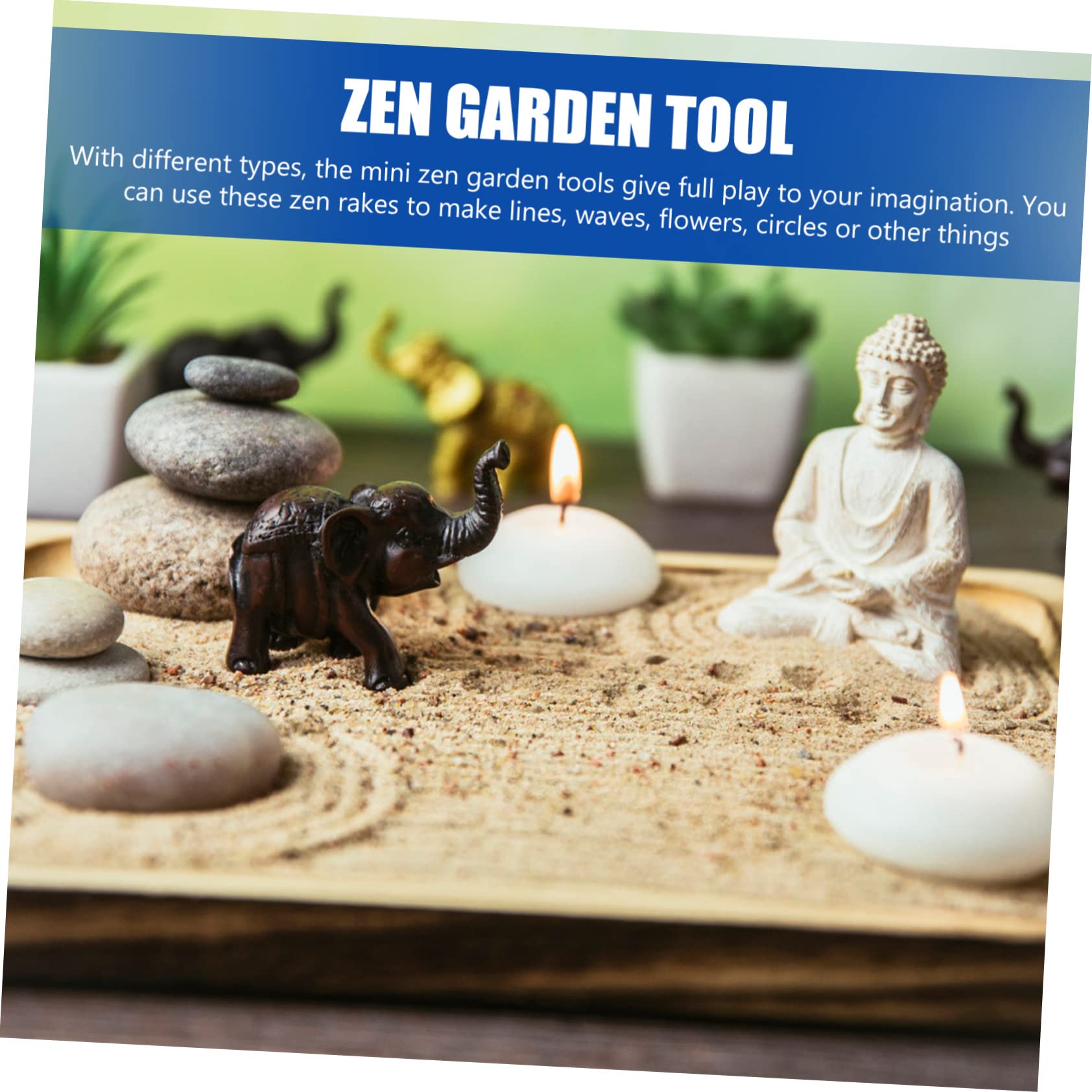 Zen Sand Garden Rake Set - Plastic Miniature Sandbox Tools for Japanese Zen Gardens, Sand Art & Stress Relief | Perfect for Meditation, Office Desk Decor & Kids Sensory Play