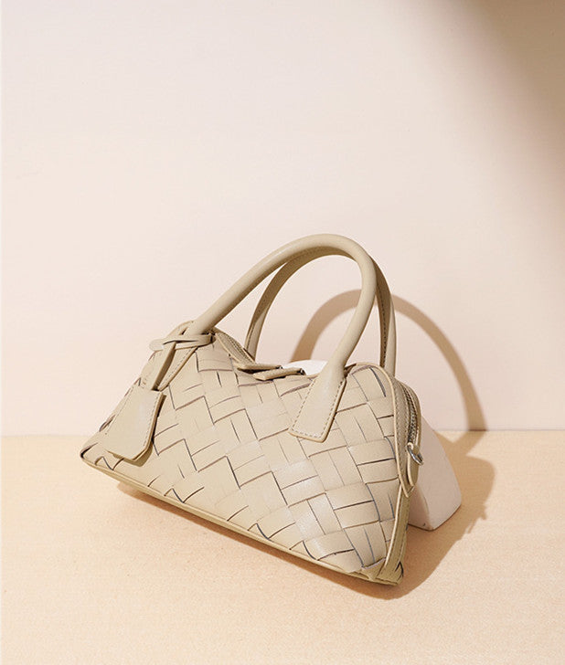 Stylish Woven Convertible Leather Handbag for Women - Crossbody, Shoulder & Tote Bag - Perfect for Work, Travel & Everyday Use