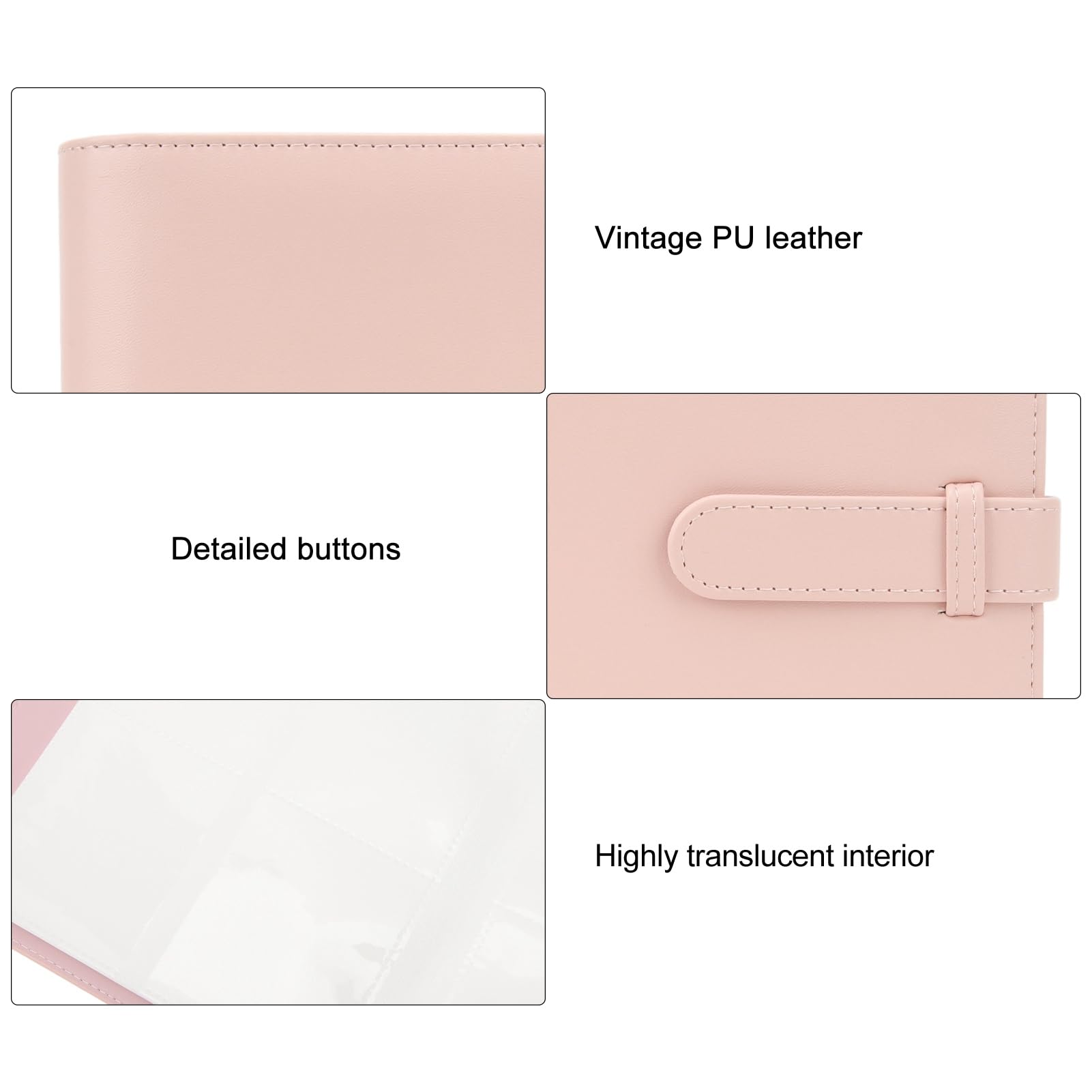 3 Inch 288 Pockets Large Capacity Photo Album - PU Leather Scrapbook for Mini 12 & 11 Polaroid Pictures (Pink) - Perfect for Baby Shower, Wedding Memories & Family Photo Storage