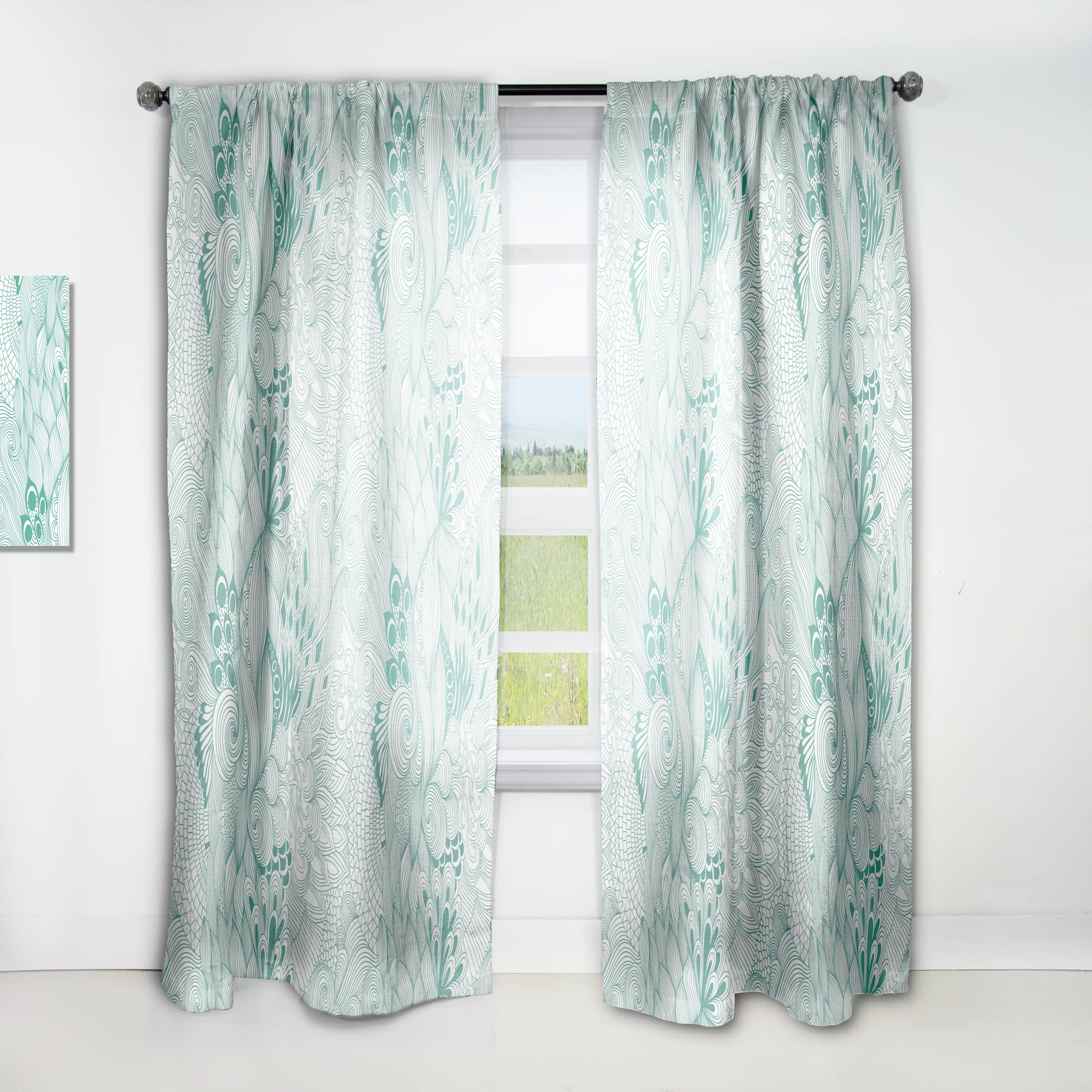 DesignQ Abstract Colorful Ornament Thermal Insulated Curtains - Single Panel 52x95 Inches - Elegant Window Treatments for Bedroom & Living Room - Perfect for Home Decor, Privacy & Energy Savings