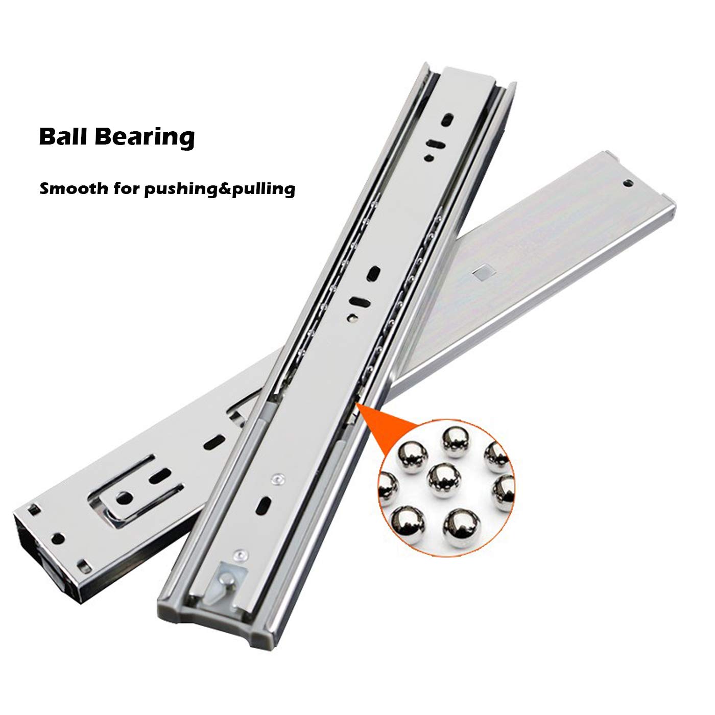 Gobrico 10-Pair Ball Bearing Kitchen Soft Close Side Mount Drawer Slides - 20 Inch Full Extension 3-Fold Cabinet Drawer Runners for Smooth & Quiet Cabinet Operation - Perfect for Kitchen Cabinets, Bathroom Vanities, Office Furniture & Storage Units