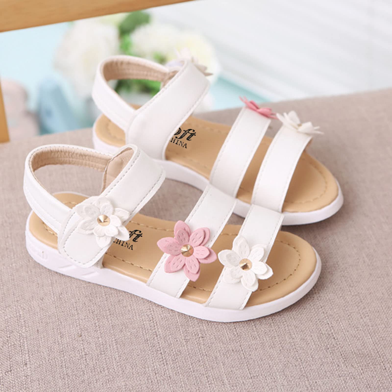 **Non-Slip Flower Girls Rubber Sandals for Toddlers & Kids (Ages 10.5-11) - Cute & Comfortable Summer Beach Shoes for Outdoor Play, Pool & Park**